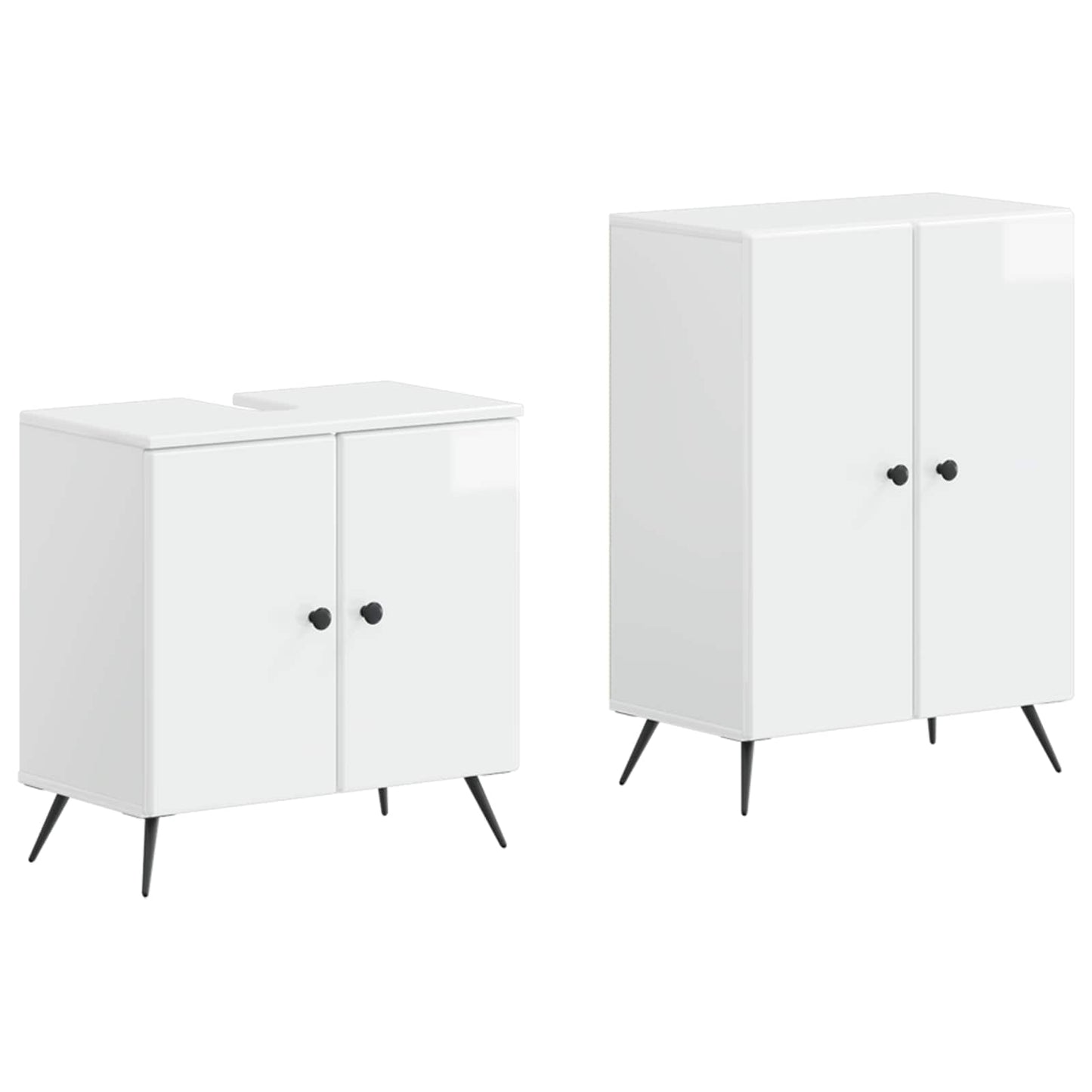 2-delige Badkamerkast Set BREDA Hoogglans Wit Bewerkt hout is nu te koop bij PeponiXL, paradijselijk wonen!