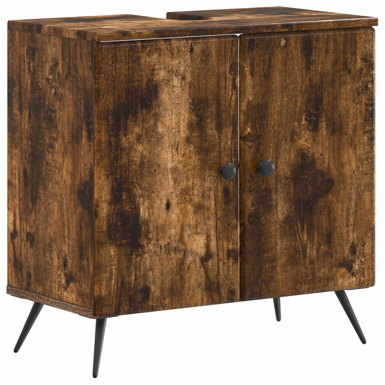 2-delige Badkamerkast Set BREDA Gerookt eiken Bewerkt hout is nu te koop bij PeponiXL, paradijselijk wonen!