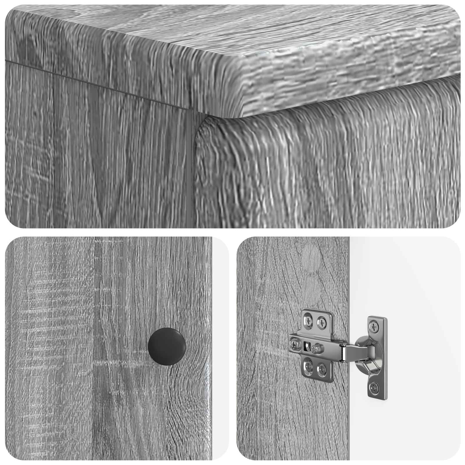2-delige Badkamerkast Set BREDA Grijs Sonoma Bewerkt hout is nu te koop bij PeponiXL, paradijselijk wonen!
