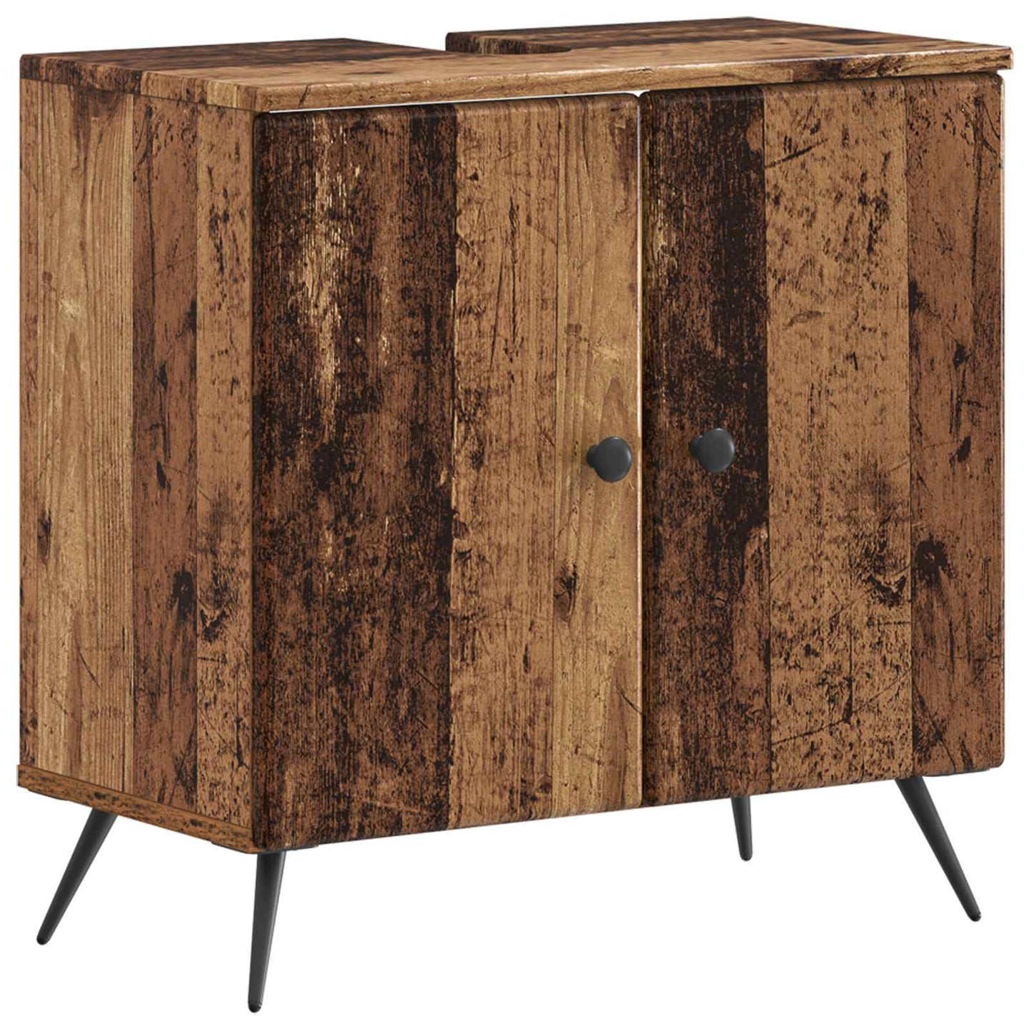 2-delige Badkamerkast Set BREDA Oud hout Bewerkt hout is nu te koop bij PeponiXL, paradijselijk wonen!