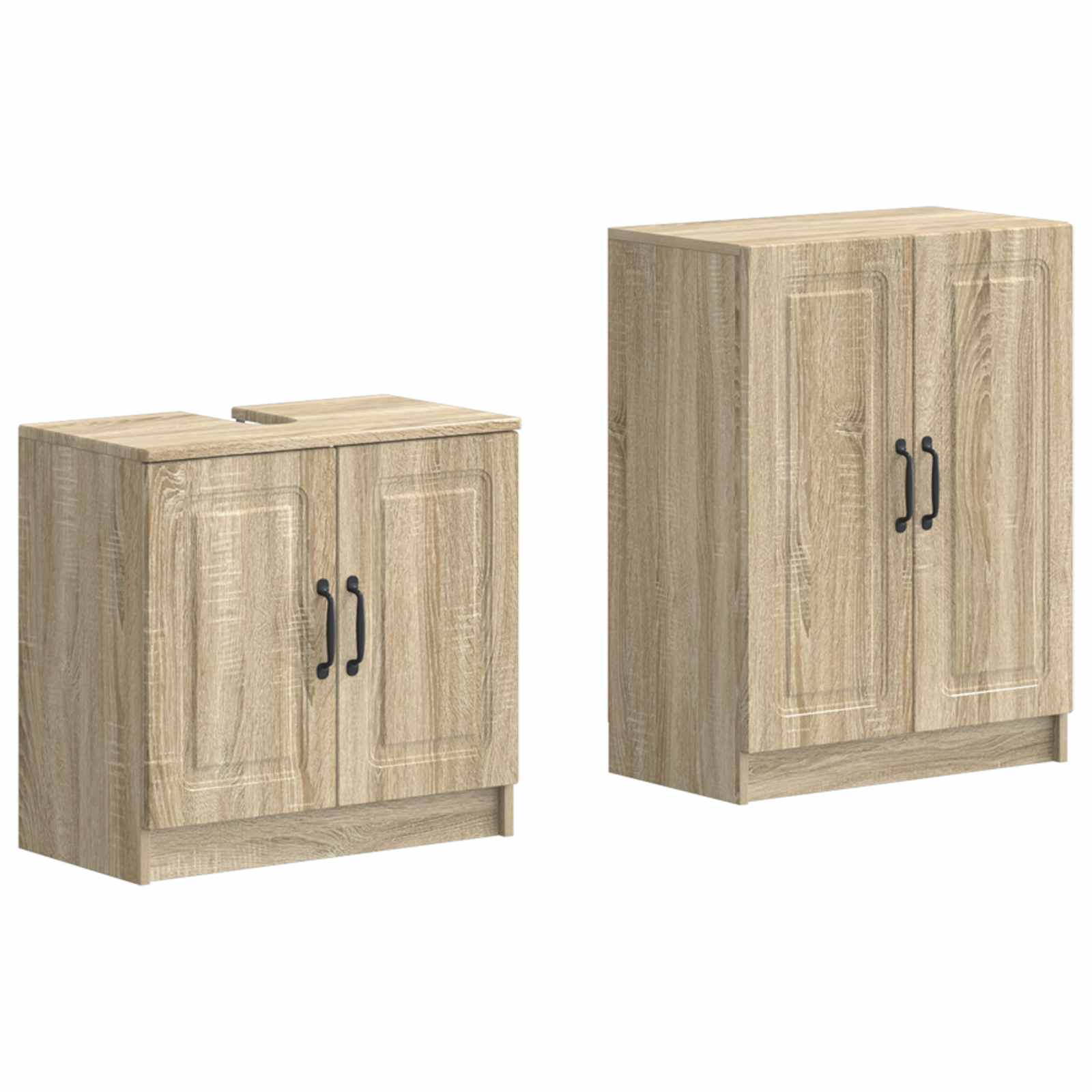 2-delige Badkamerkast Set UTRECHT Sonoma Eiken Bewerkt hout is nu te koop bij PeponiXL, paradijselijk wonen!