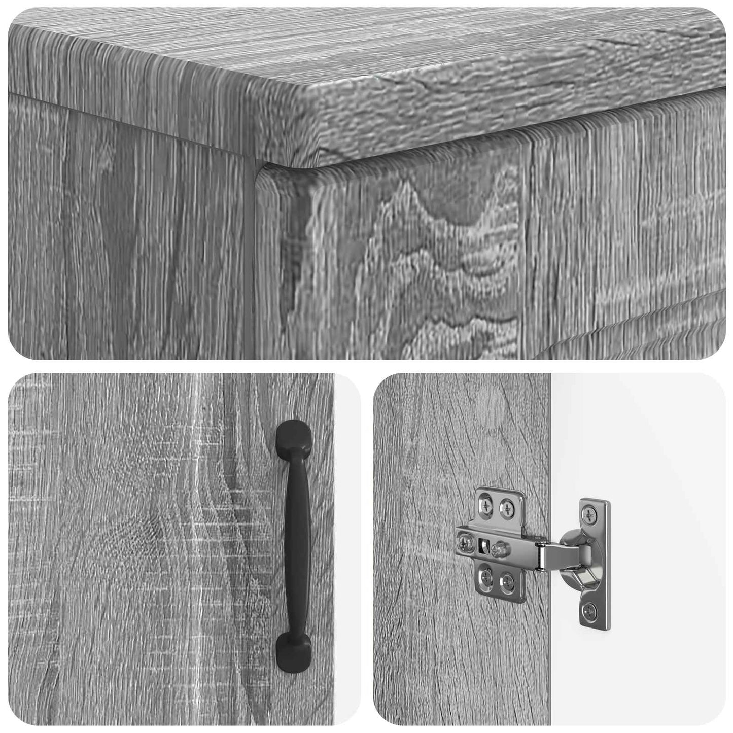 2-delige Badkamerkast Set UTRECHT Grijs Sonoma Bewerkt hout is nu te koop bij PeponiXL, paradijselijk wonen!