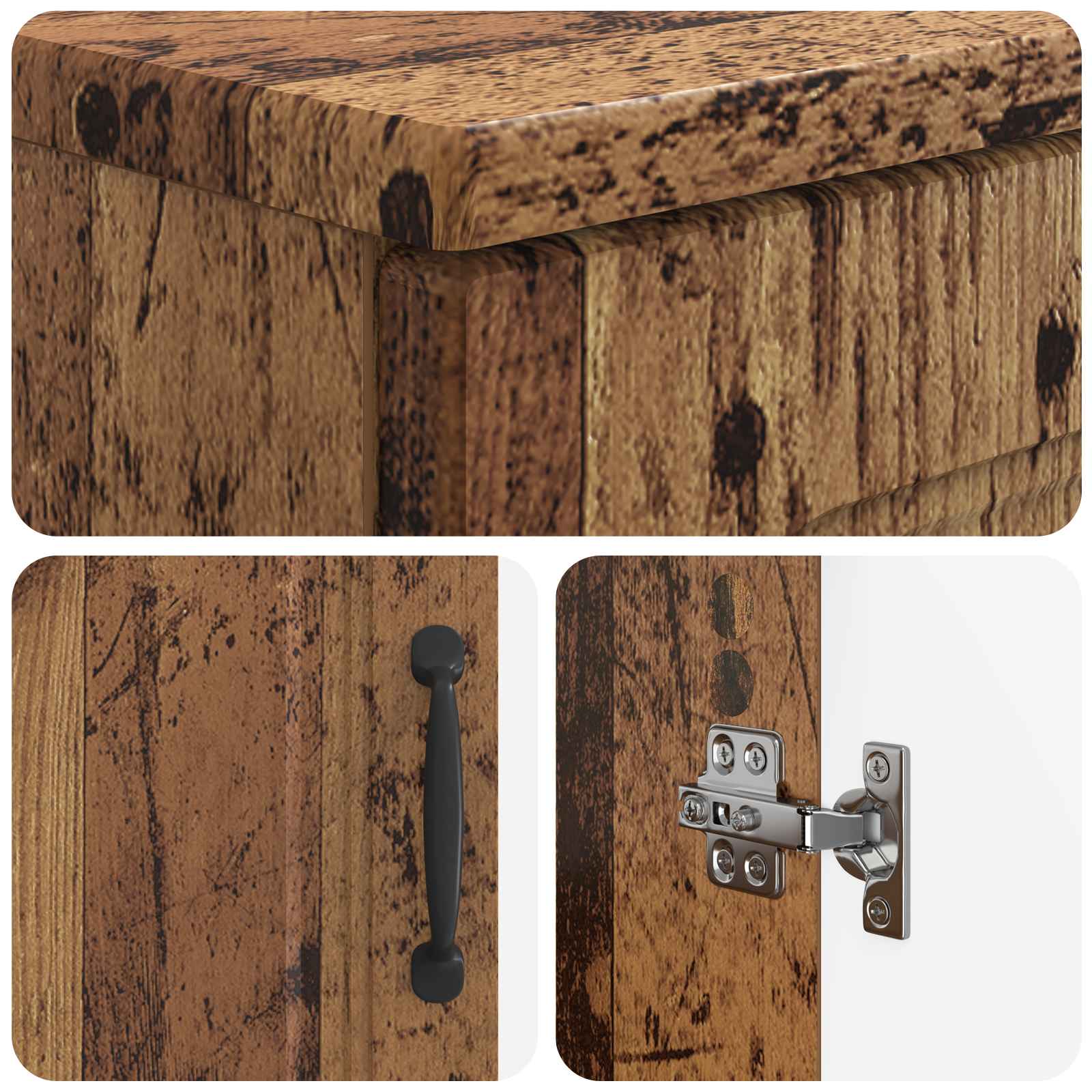 2-delige Badkamerkast Set UTRECHT Oud hout Bewerkt hout is nu te koop bij PeponiXL, paradijselijk wonen!