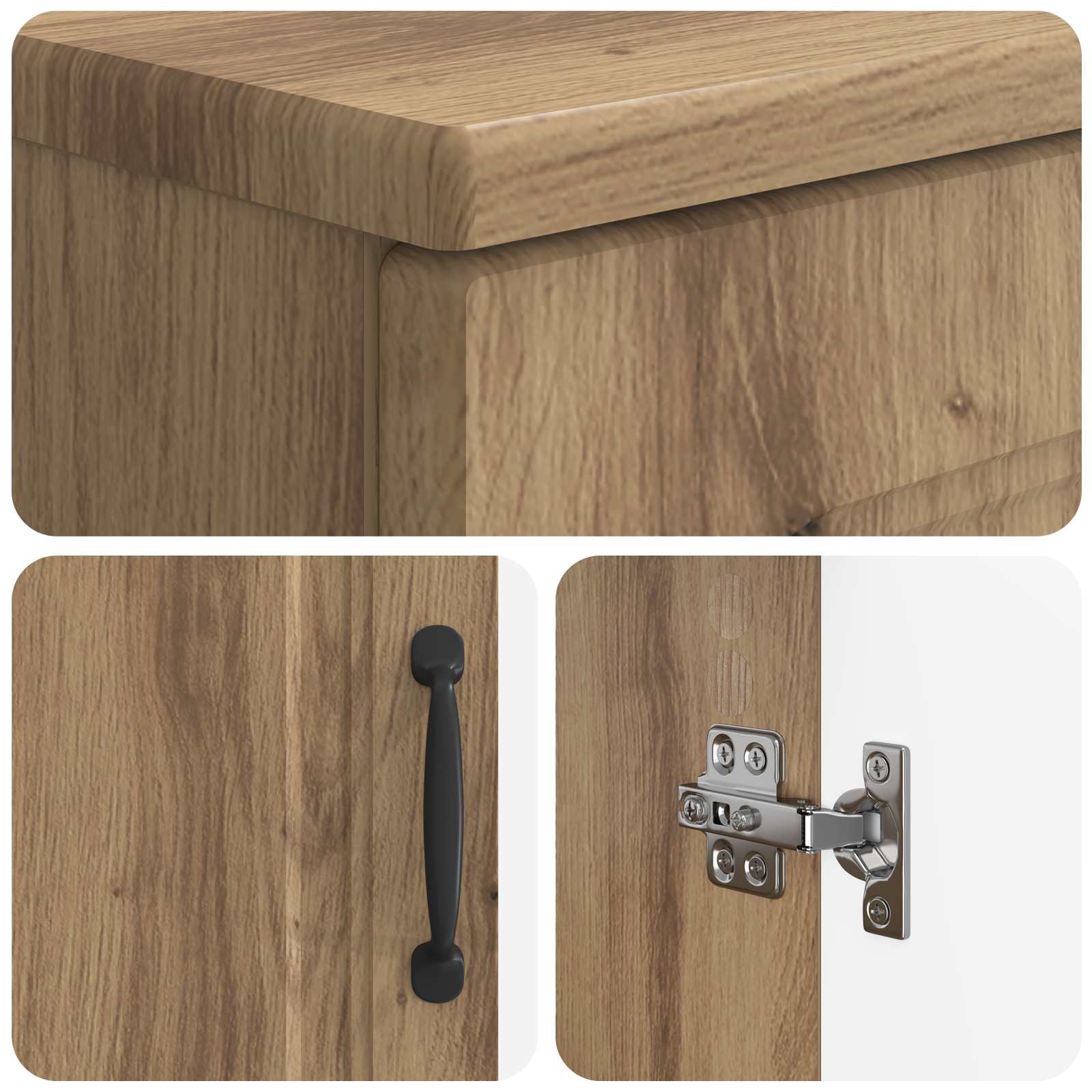 2-delige Badkamerkast Set UTRECHT Artisanaal eiken Bewerkt hout is nu te koop bij PeponiXL, paradijselijk wonen!