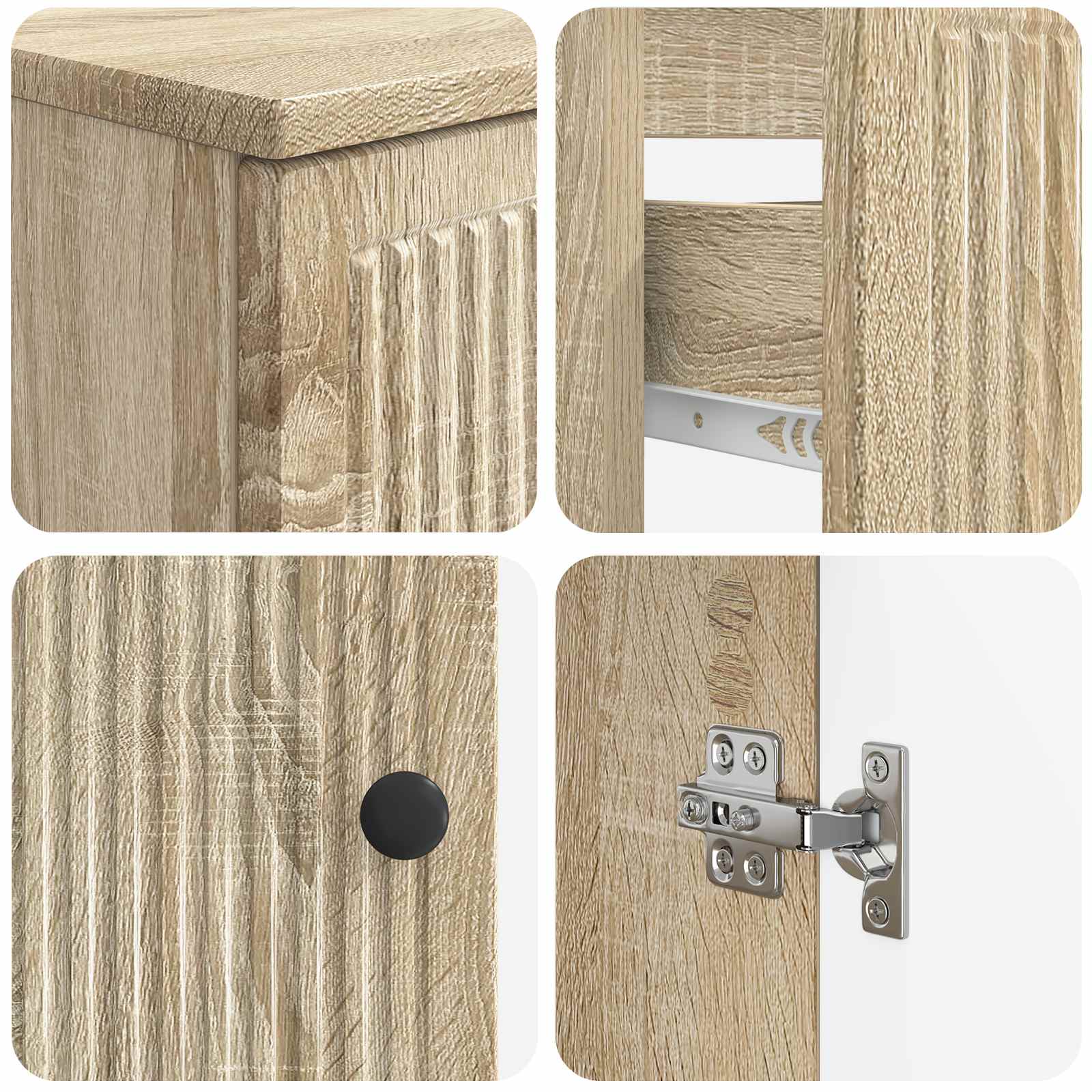 2-delige Badkamerkast Set EDE Sonoma Eiken Bewerkt hout is nu te koop bij PeponiXL, paradijselijk wonen!