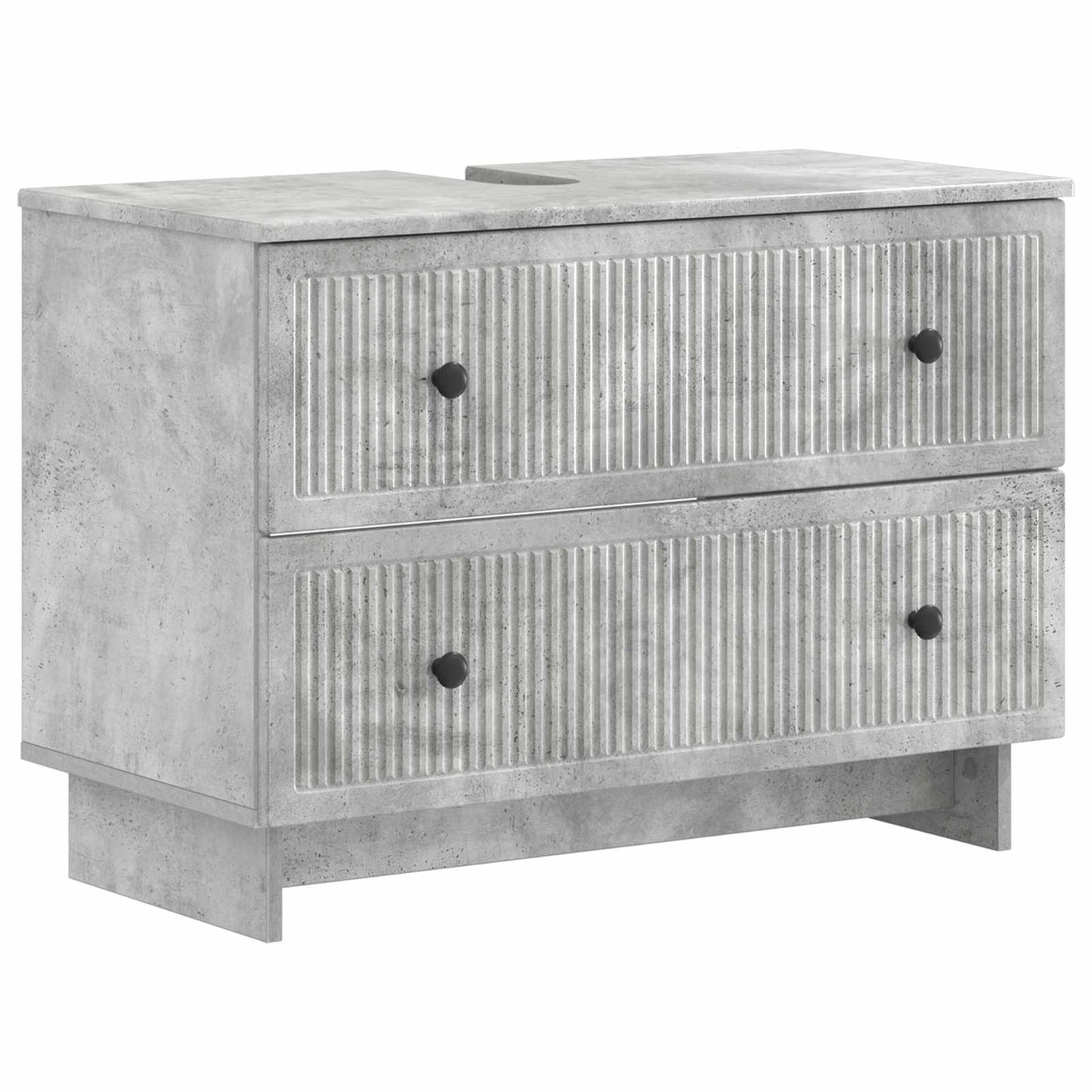 2-delige Badkamerkast Set EDE Betongrijs Bewerkt hout is nu te koop bij PeponiXL, paradijselijk wonen!