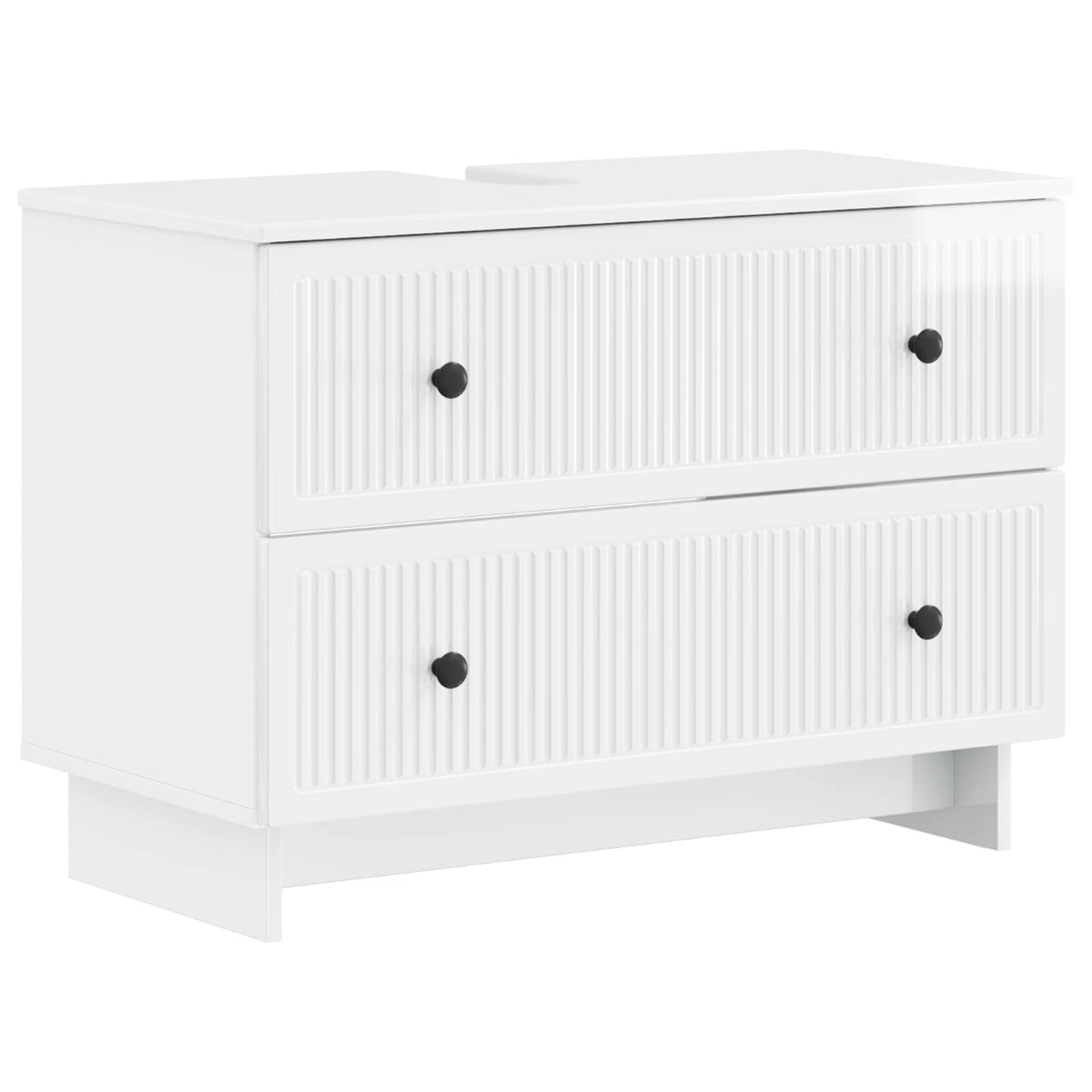 2-delige Badkamerkast Set EDE Hoogglans Wit Bewerkt hout is nu te koop bij PeponiXL, paradijselijk wonen!