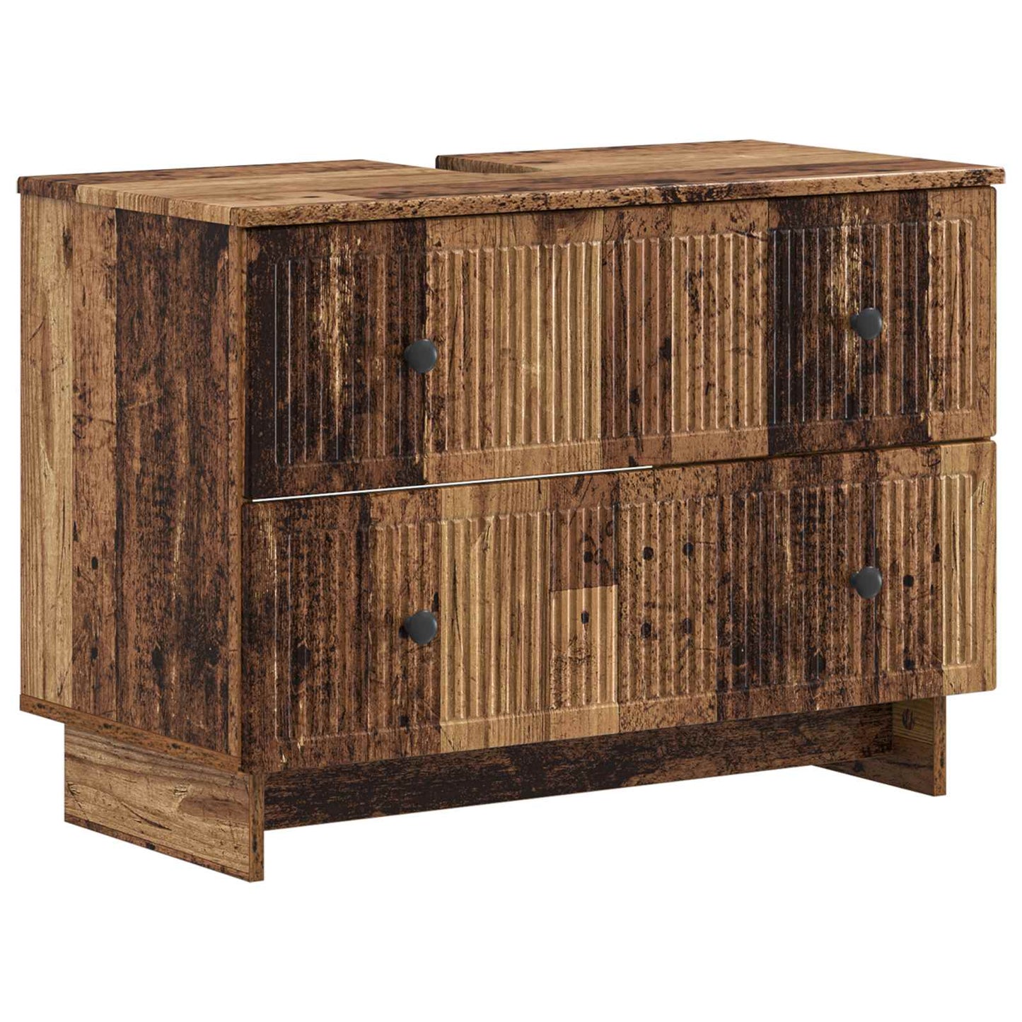 2-delige Badkamerkast Set EDE Oud hout Bewerkt hout is nu te koop bij PeponiXL, paradijselijk wonen!