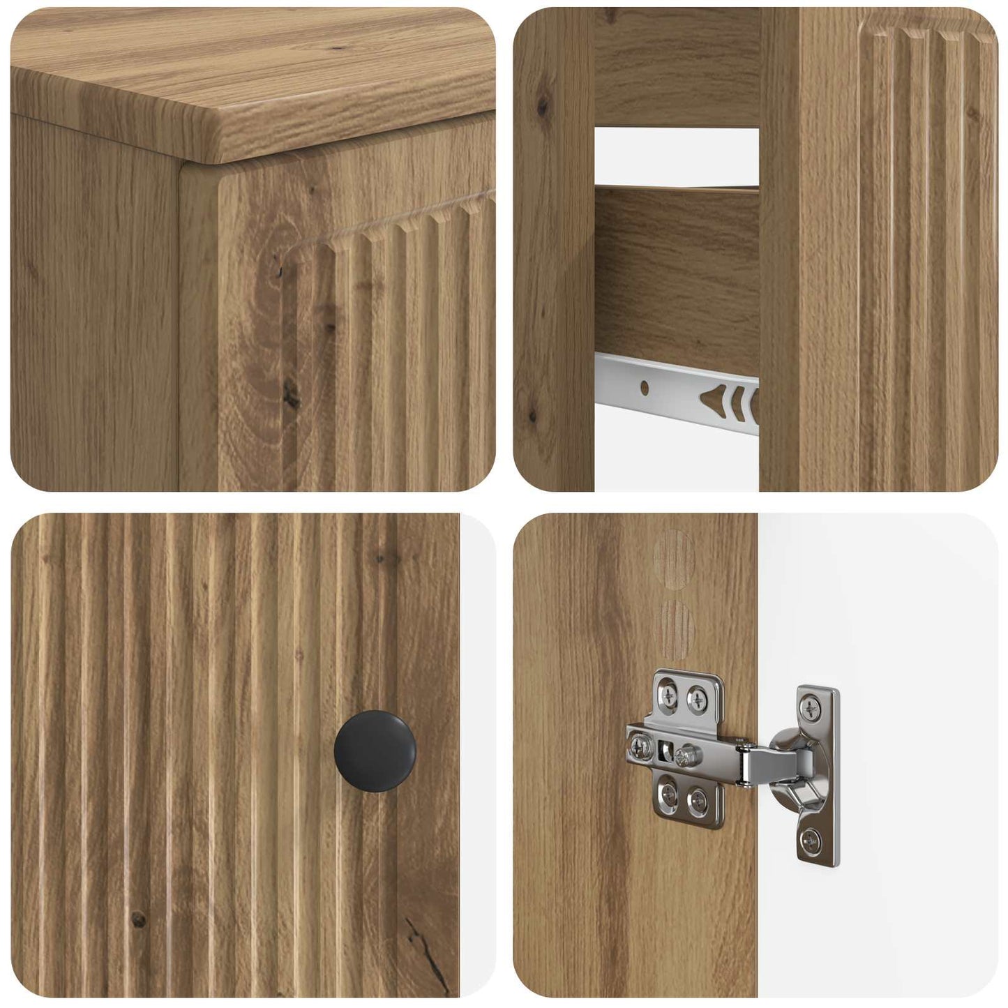 2-delige Badkamerkast Set EDE Artisanaal eiken Bewerkt hout is nu te koop bij PeponiXL, paradijselijk wonen!