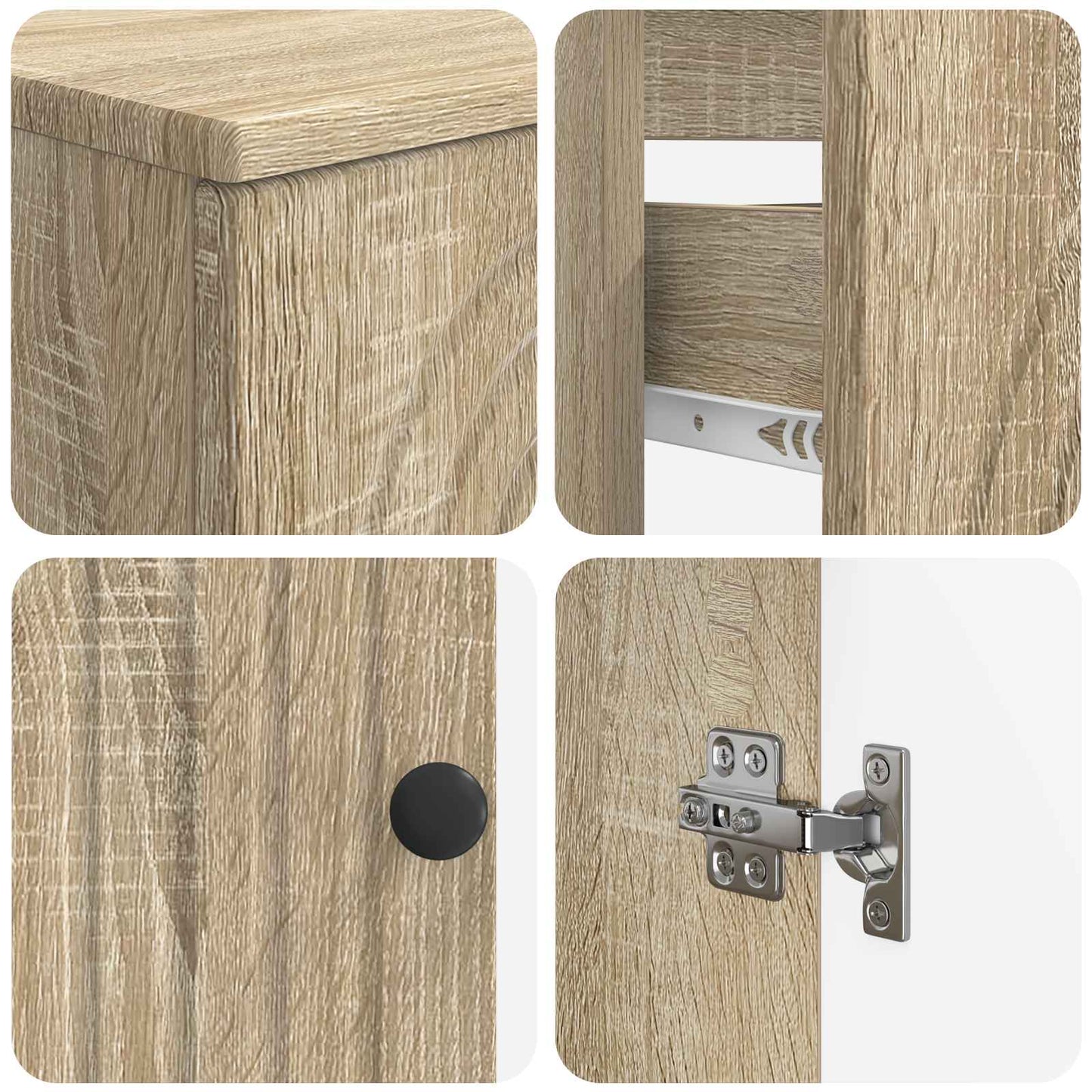 2-delige Badkamerkast Set ALKMAAR Sonoma Eiken Bewerkt hout is nu te koop bij PeponiXL, paradijselijk wonen!