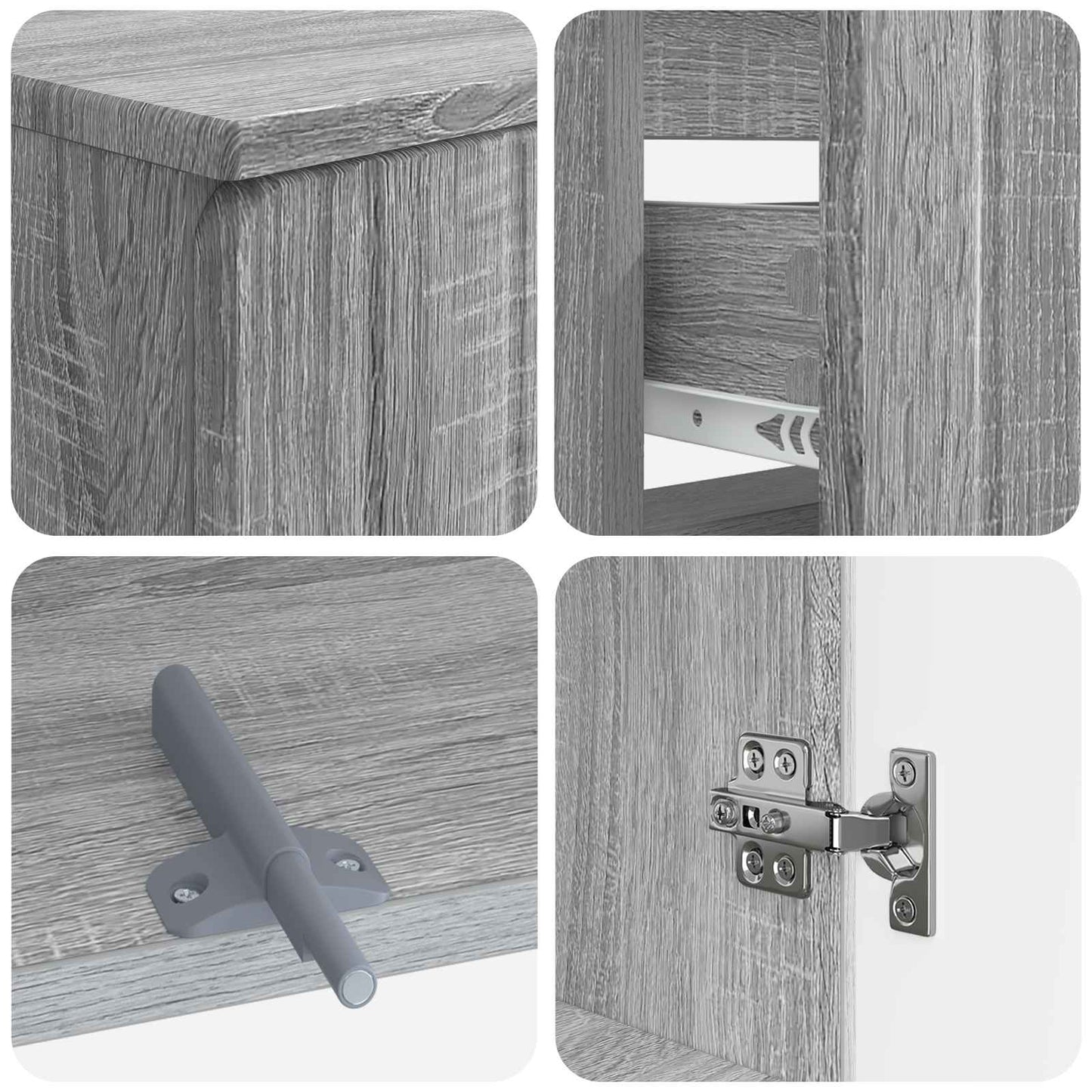 2-delige Badkamerkast Set ZWOLLE Grijs Sonoma Bewerkt hout is nu te koop bij PeponiXL, paradijselijk wonen!