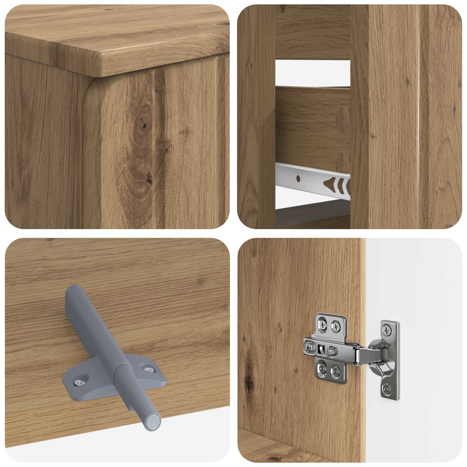 2-delige Badkamerkast Set ZWOLLE Artisanaal eiken Bewerkt hout is nu te koop bij PeponiXL, paradijselijk wonen!
