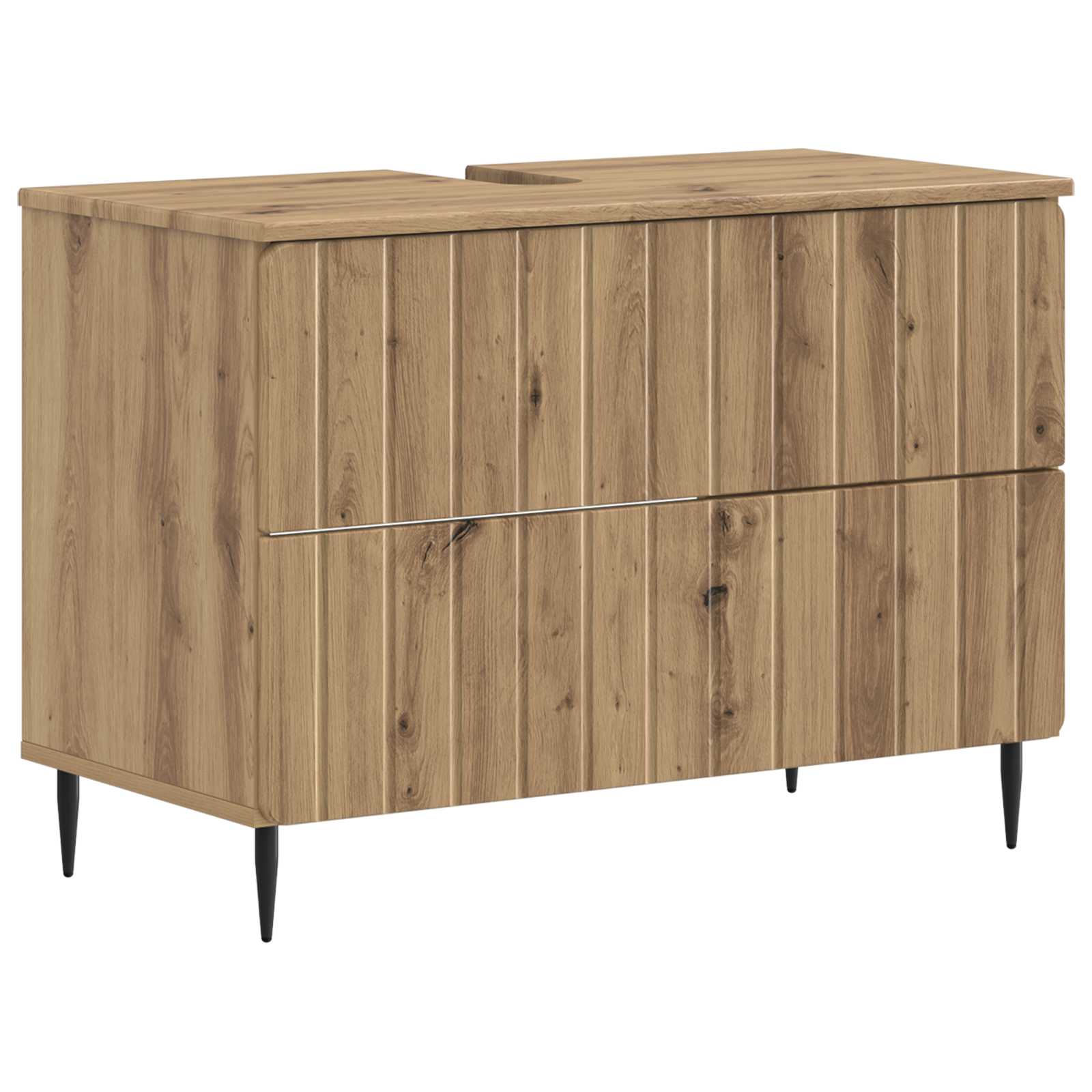 2-delige Badkamerkast Set ZWOLLE Artisanaal eiken Bewerkt hout is nu te koop bij PeponiXL, paradijselijk wonen!