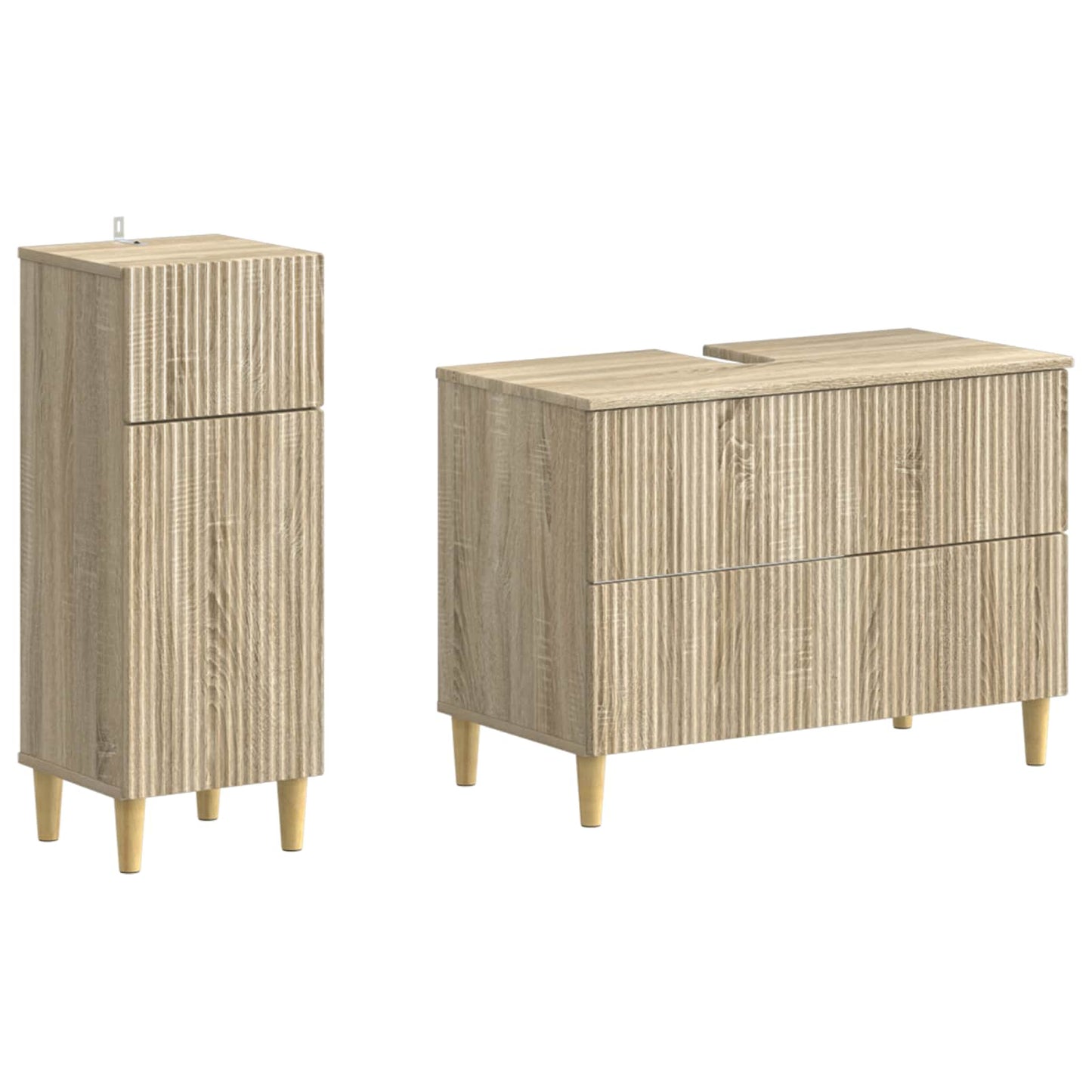 2-delige Badkamerkast Set ARNHEM Sonoma Eiken Bewerkt hout is nu te koop bij PeponiXL, paradijselijk wonen!