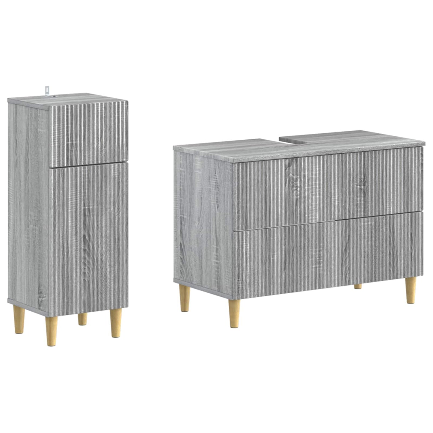 2-delige Badkamerkast Set ARNHEM Grijs Sonoma Bewerkt hout is nu te koop bij PeponiXL, paradijselijk wonen!