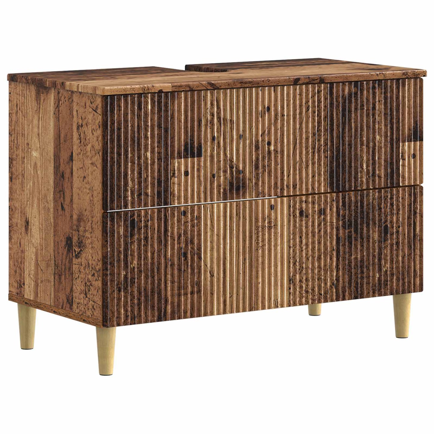 2-delige Badkamerkast Set ARNHEM Oud hout Bewerkt hout is nu te koop bij PeponiXL, paradijselijk wonen!