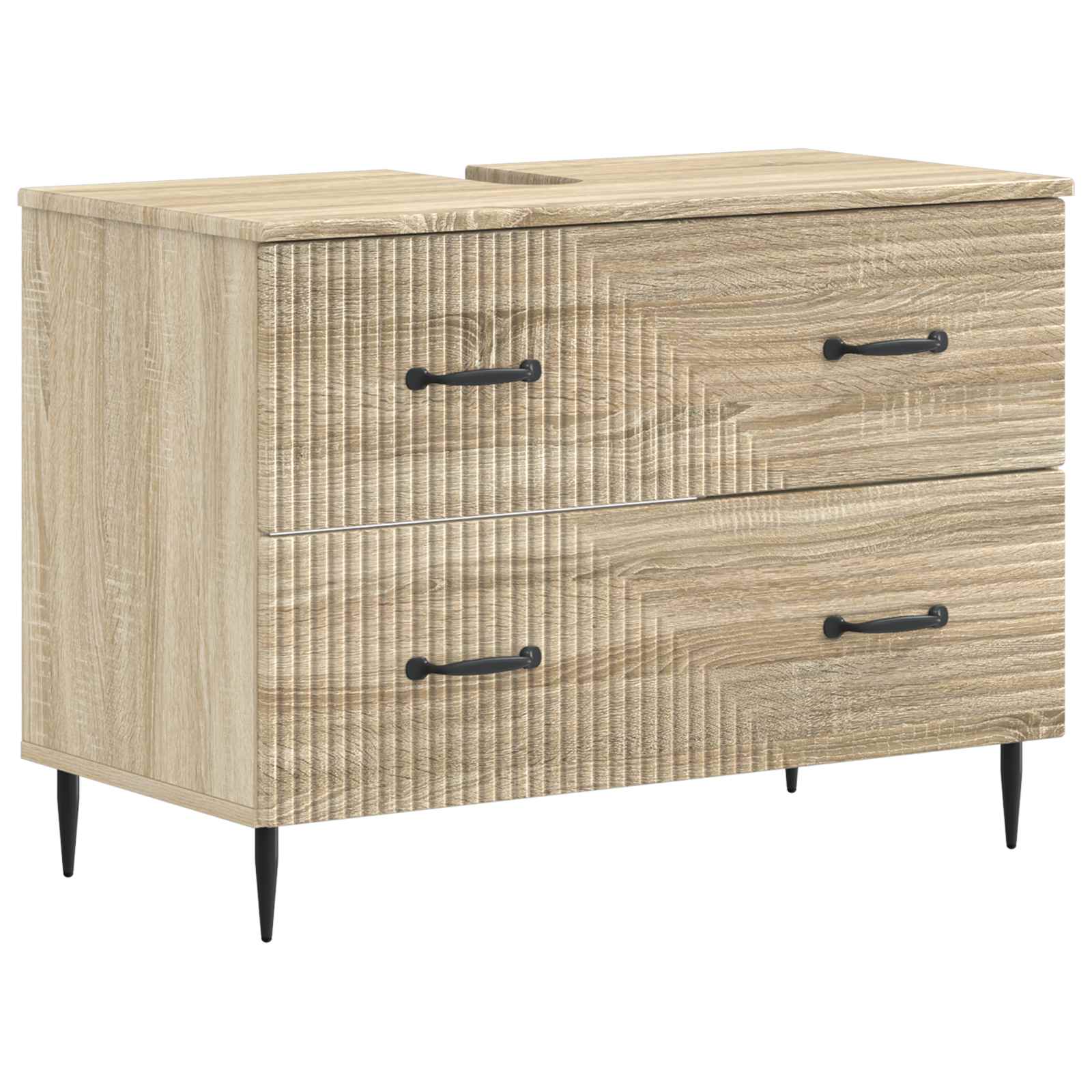 2-delige Badkamerkast Set HAARLEM Sonoma Eiken Bewerkt hout is nu te koop bij PeponiXL, paradijselijk wonen!