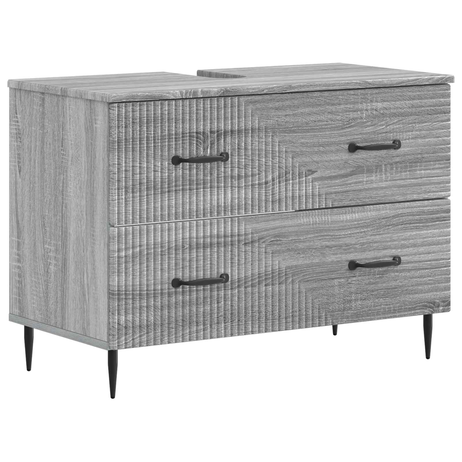 2-delige Badkamerkast Set HAARLEM Grijs Sonoma Bewerkt hout is nu te koop bij PeponiXL, paradijselijk wonen!