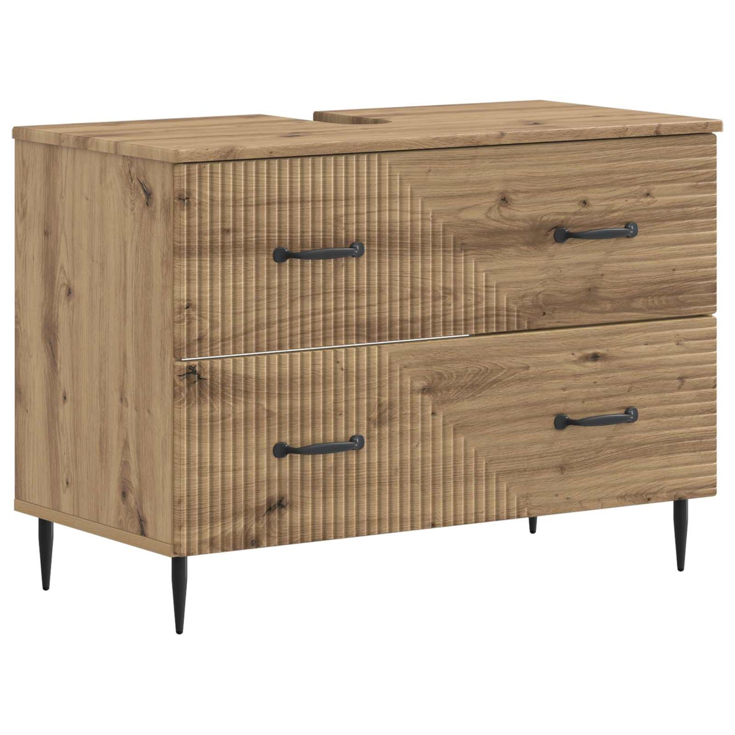 2-delige Badkamerkast Set HAARLEM Artisanaal eiken Bewerkt hout is nu te koop bij PeponiXL, paradijselijk wonen!