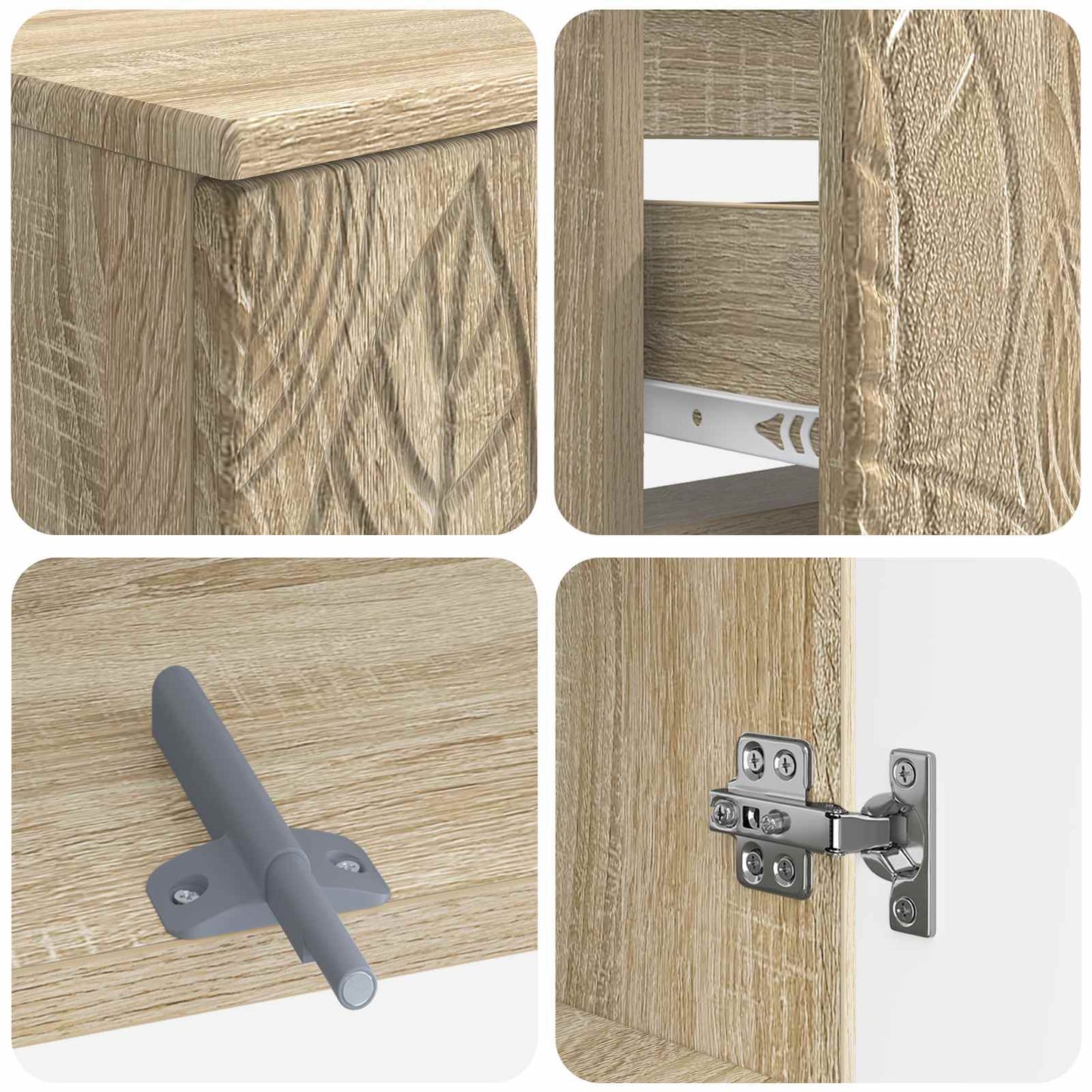 2-delige Badkamerkast Set DELFT Sonoma Eiken Bewerkt hout is nu te koop bij PeponiXL, paradijselijk wonen!