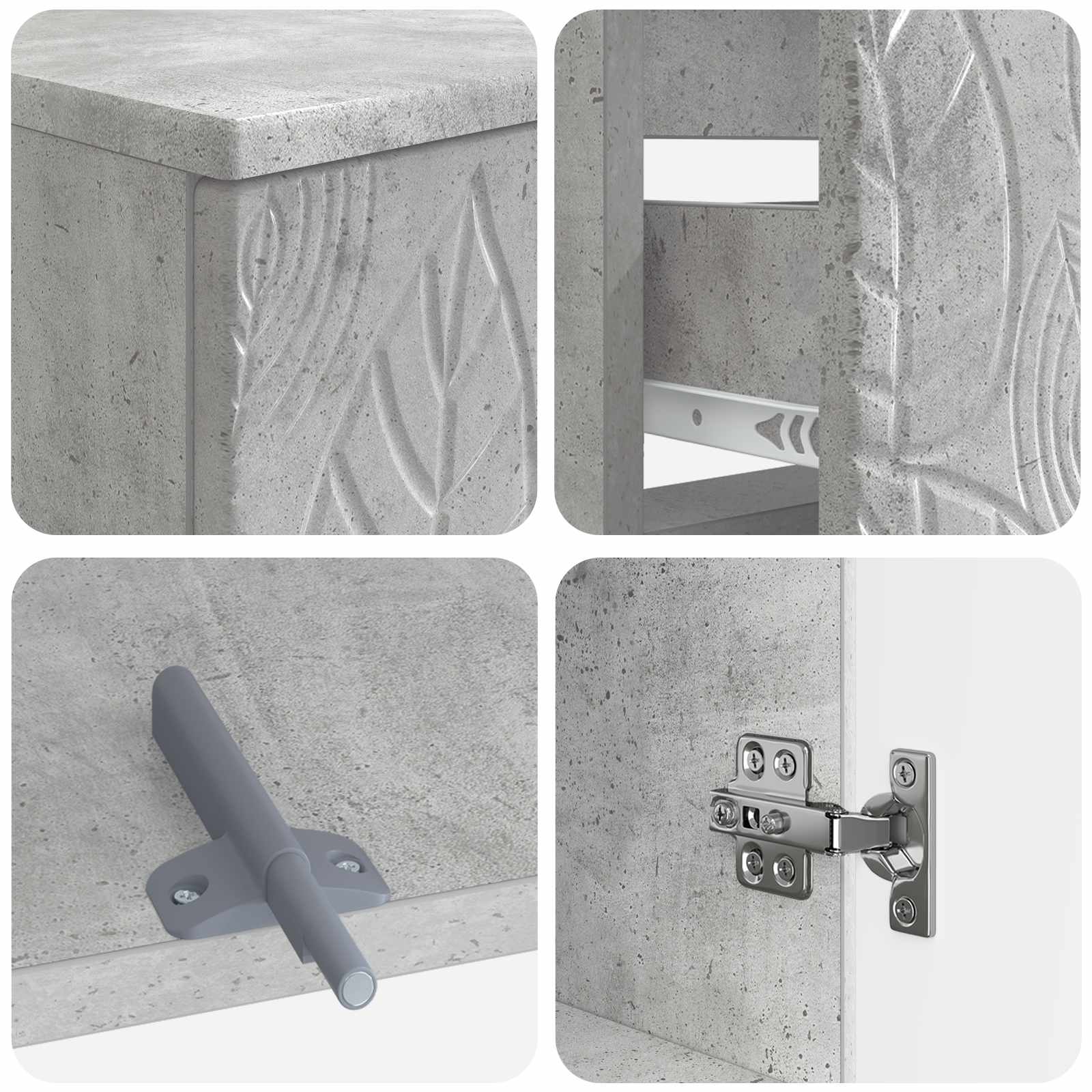 2-delige Badkamerkast Set DELFT Betongrijs Bewerkt hout is nu te koop bij PeponiXL, paradijselijk wonen!