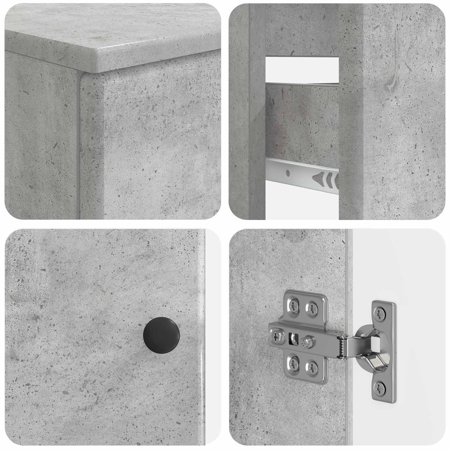 2-delige Badkamerkast Set BREDA Betongrijs Bewerkt hout is nu te koop bij PeponiXL, paradijselijk wonen!