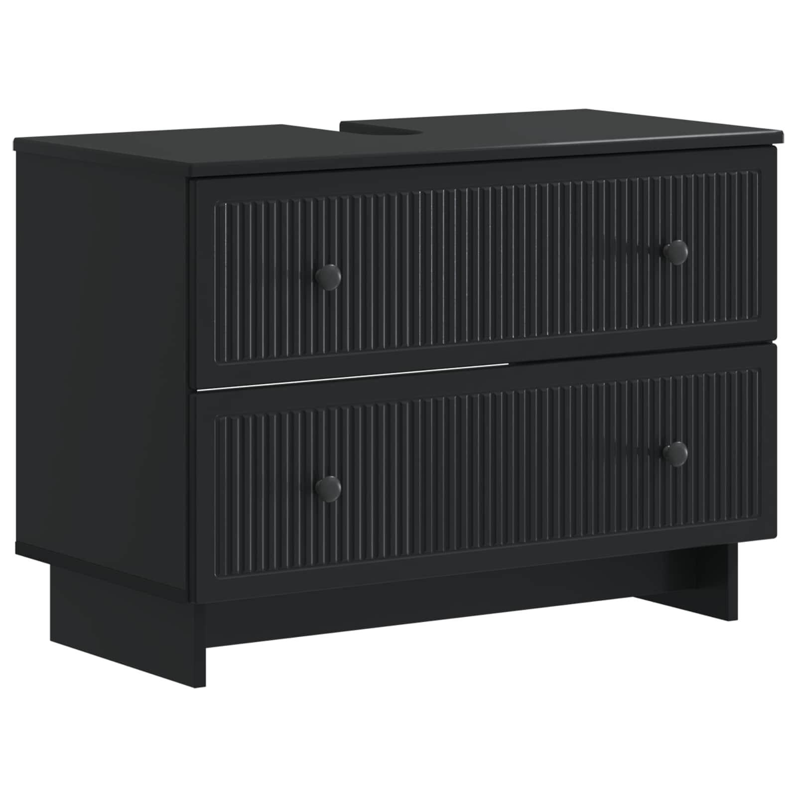 3-delige badkamerkast set EDE Zwart Bewerkt hout is nu te koop bij PeponiXL, paradijselijk wonen!