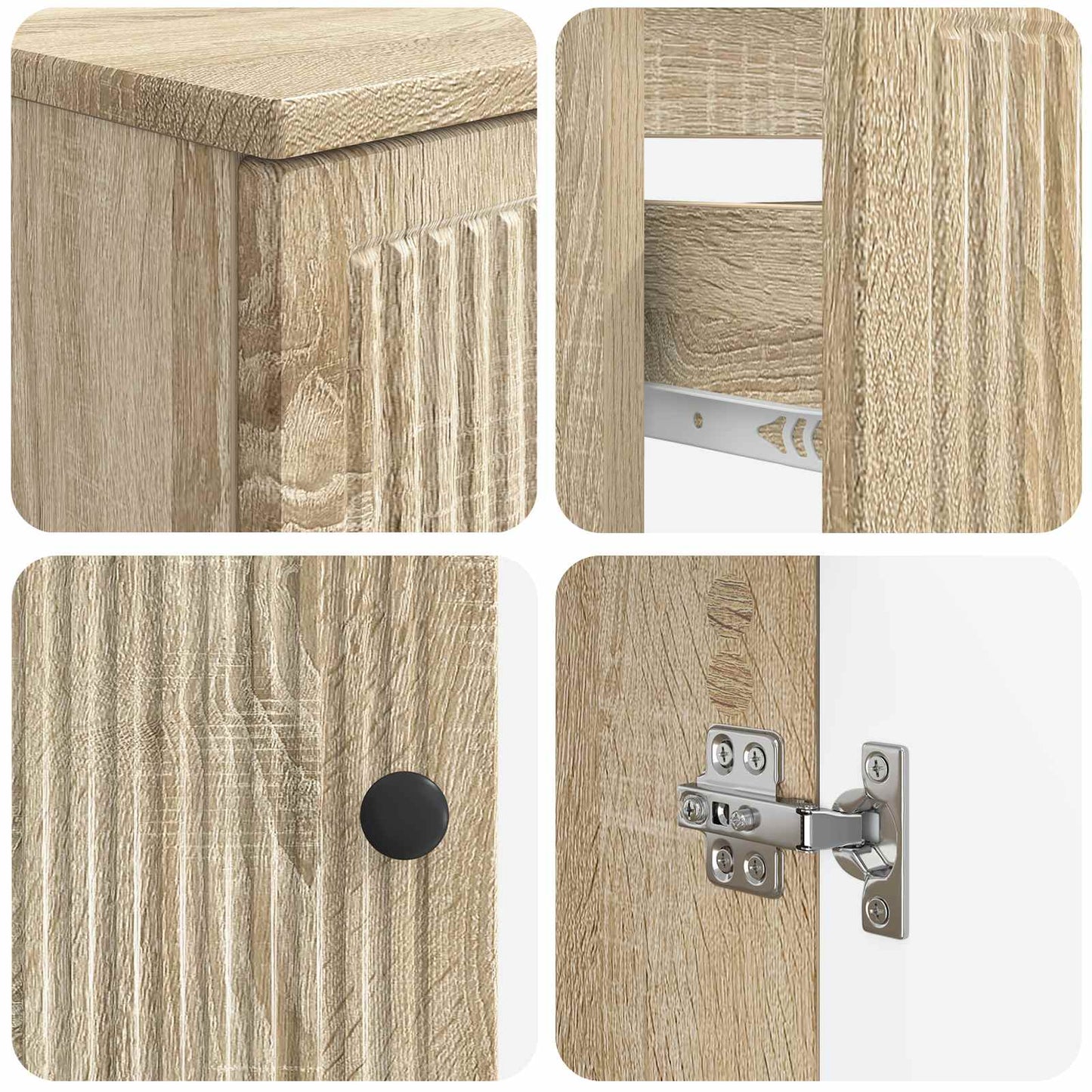 3-delige badkamerkast set EDE Sonoma Eiken Bewerkt hout is nu te koop bij PeponiXL, paradijselijk wonen!