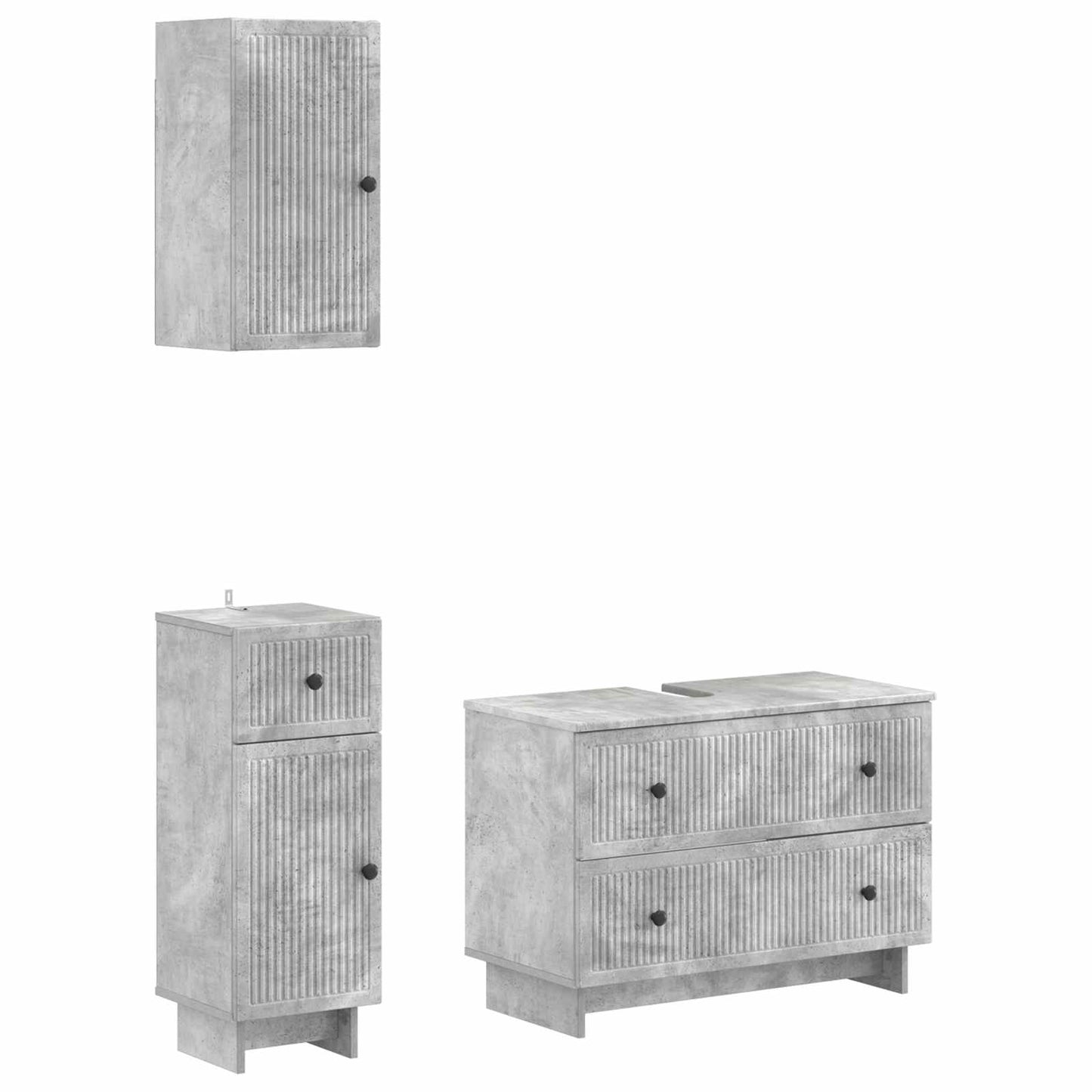 3-delige badkamerkast set EDE Betongrijs Bewerkt hout is nu te koop bij PeponiXL, paradijselijk wonen!