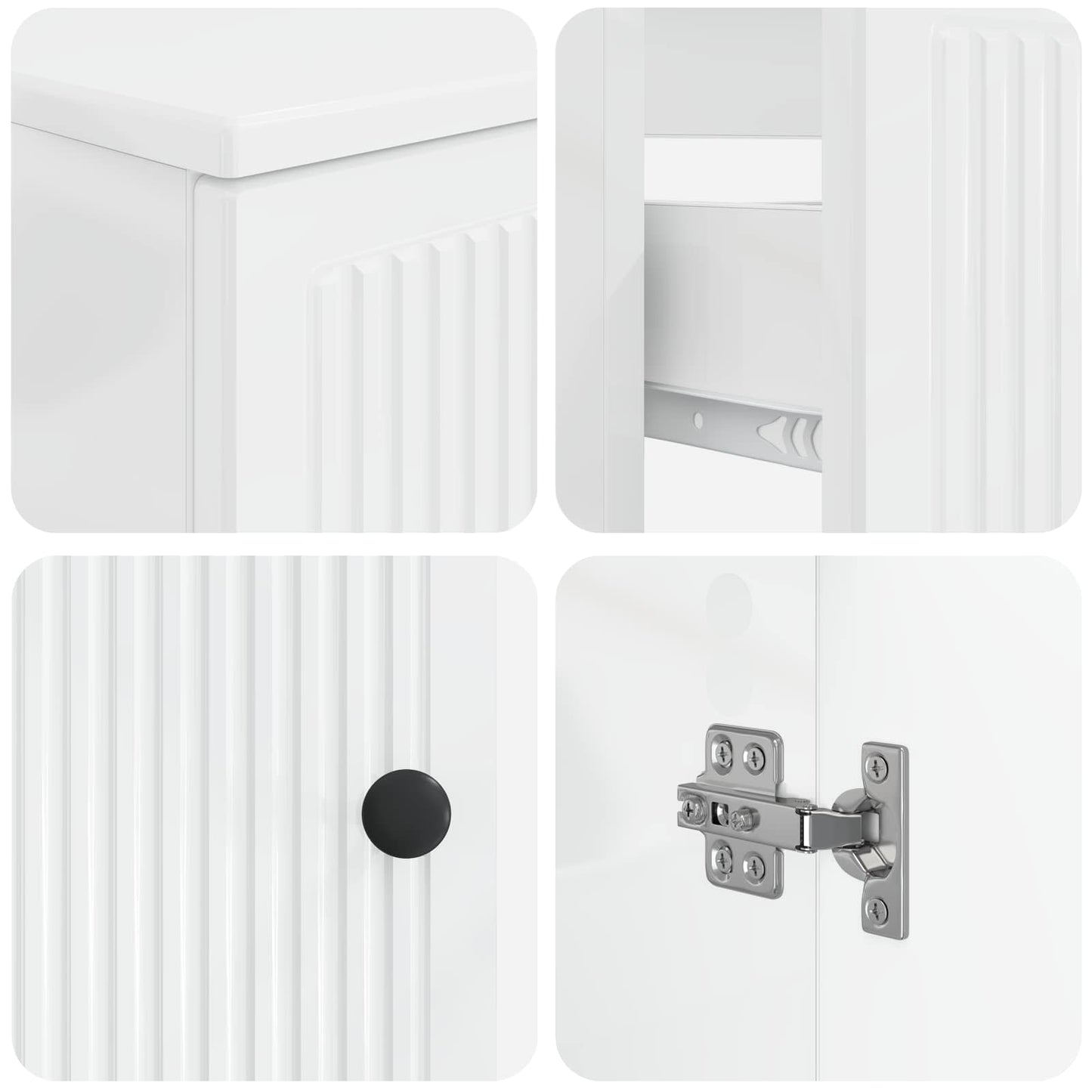 3-delige badkamerkast set EDE Hoogglans Wit Bewerkt hout is nu te koop bij PeponiXL, paradijselijk wonen!