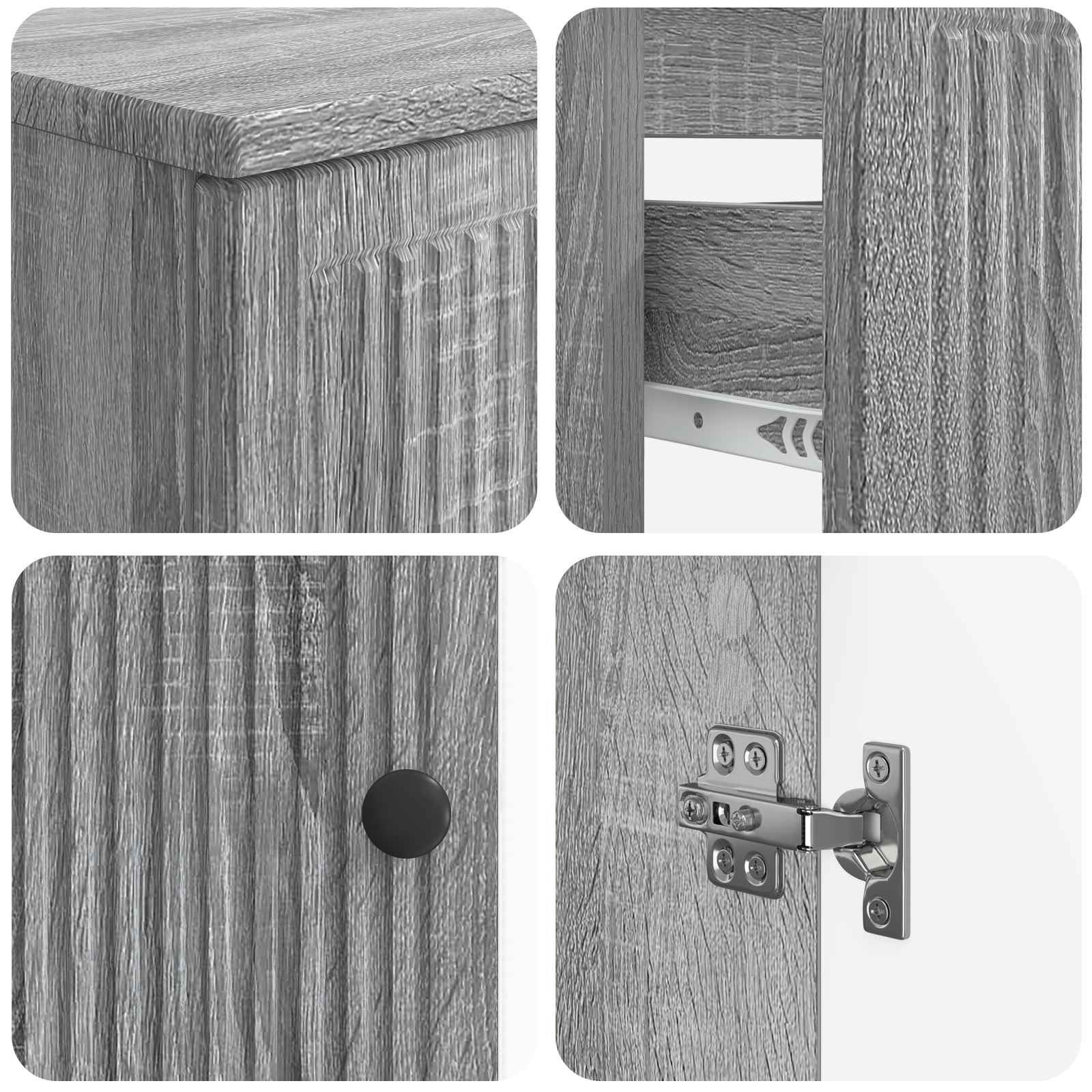 3-delige badkamerkast set EDE Grijs Sonoma Bewerkt hout is nu te koop bij PeponiXL, paradijselijk wonen!