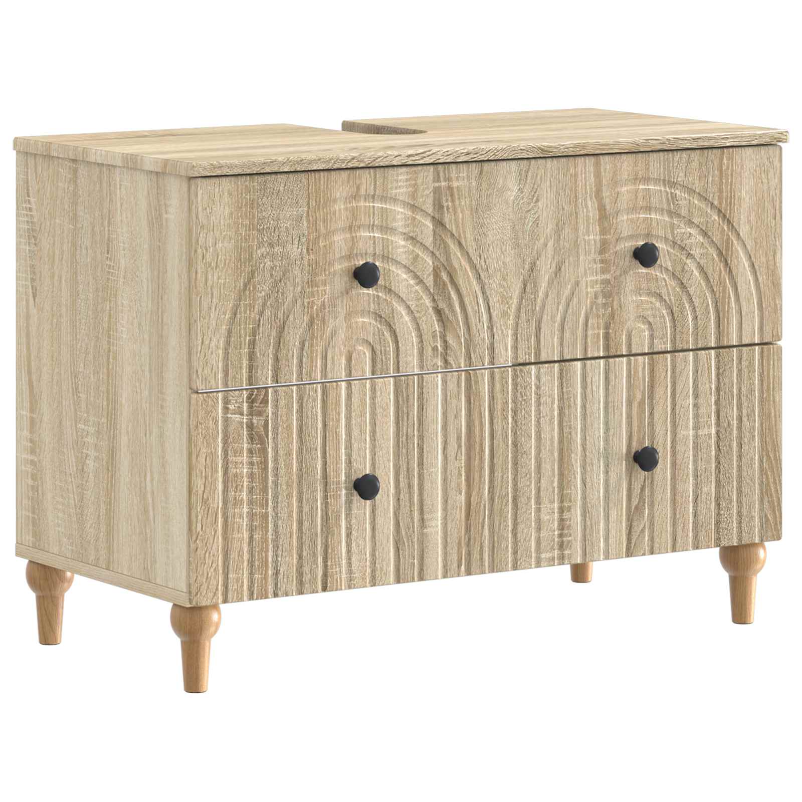 3-delige badkamerkast set ALKMAAR Sonoma Eiken Bewerkt hout is nu te koop bij PeponiXL, paradijselijk wonen!