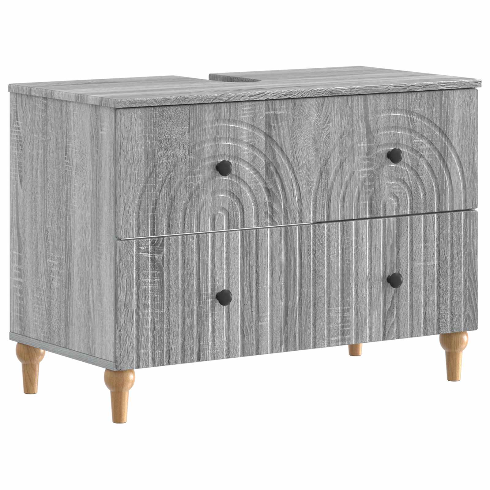 3-delige badkamerkast set ALKMAAR Grijs Sonoma Bewerkt hout is nu te koop bij PeponiXL, paradijselijk wonen!