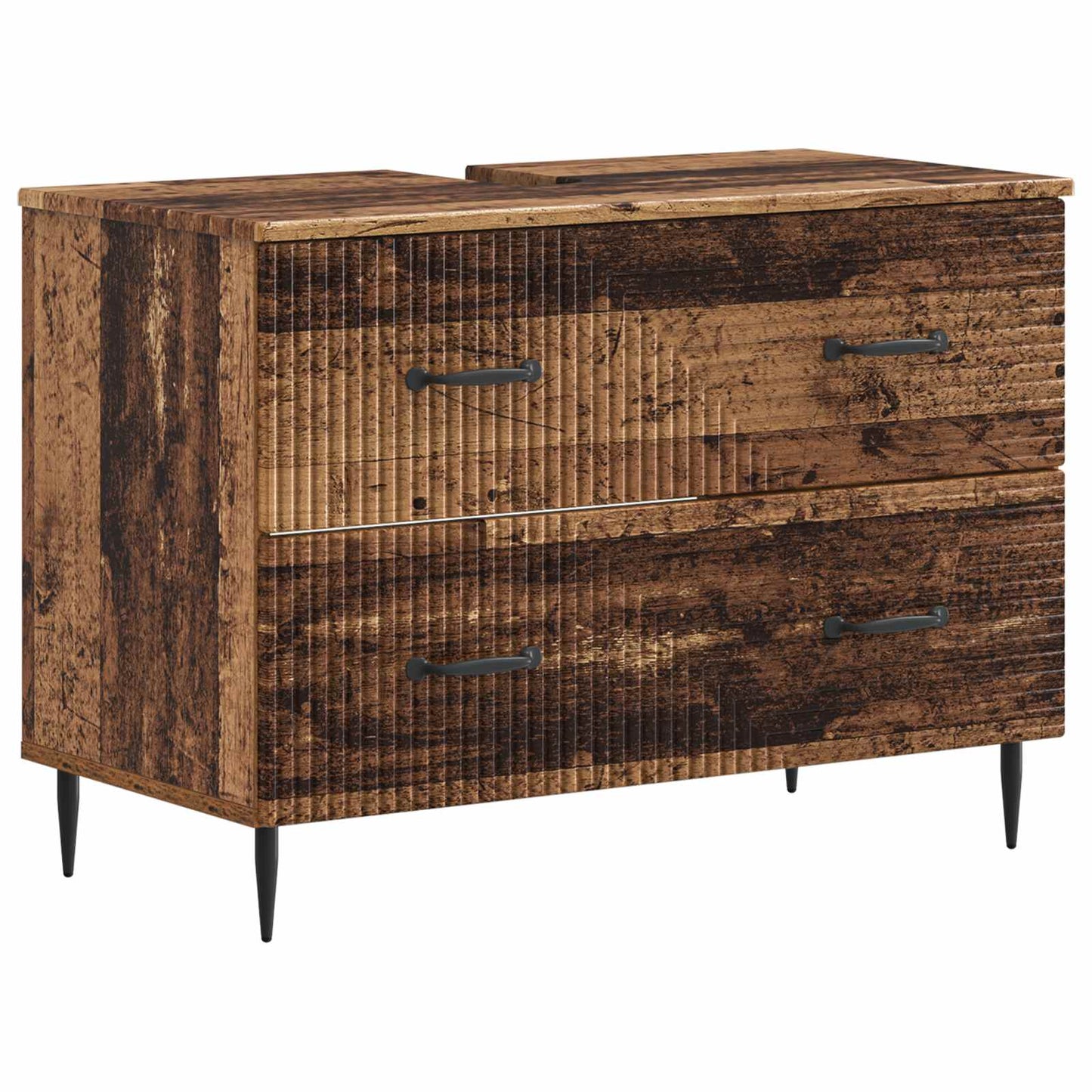 3-delige badkamerkast set HAARLEM Oud hout Bewerkt hout is nu te koop bij PeponiXL, paradijselijk wonen!