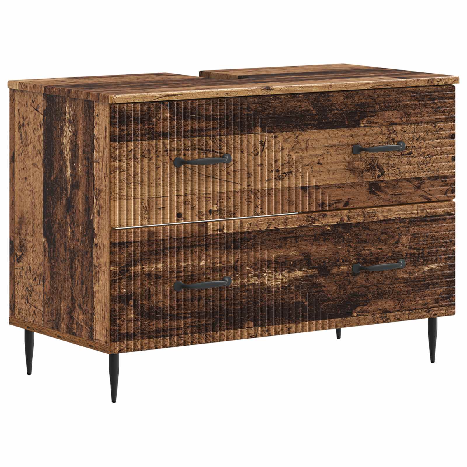 3-delige badkamerkast set HAARLEM Oud hout Bewerkt hout is nu te koop bij PeponiXL, paradijselijk wonen!