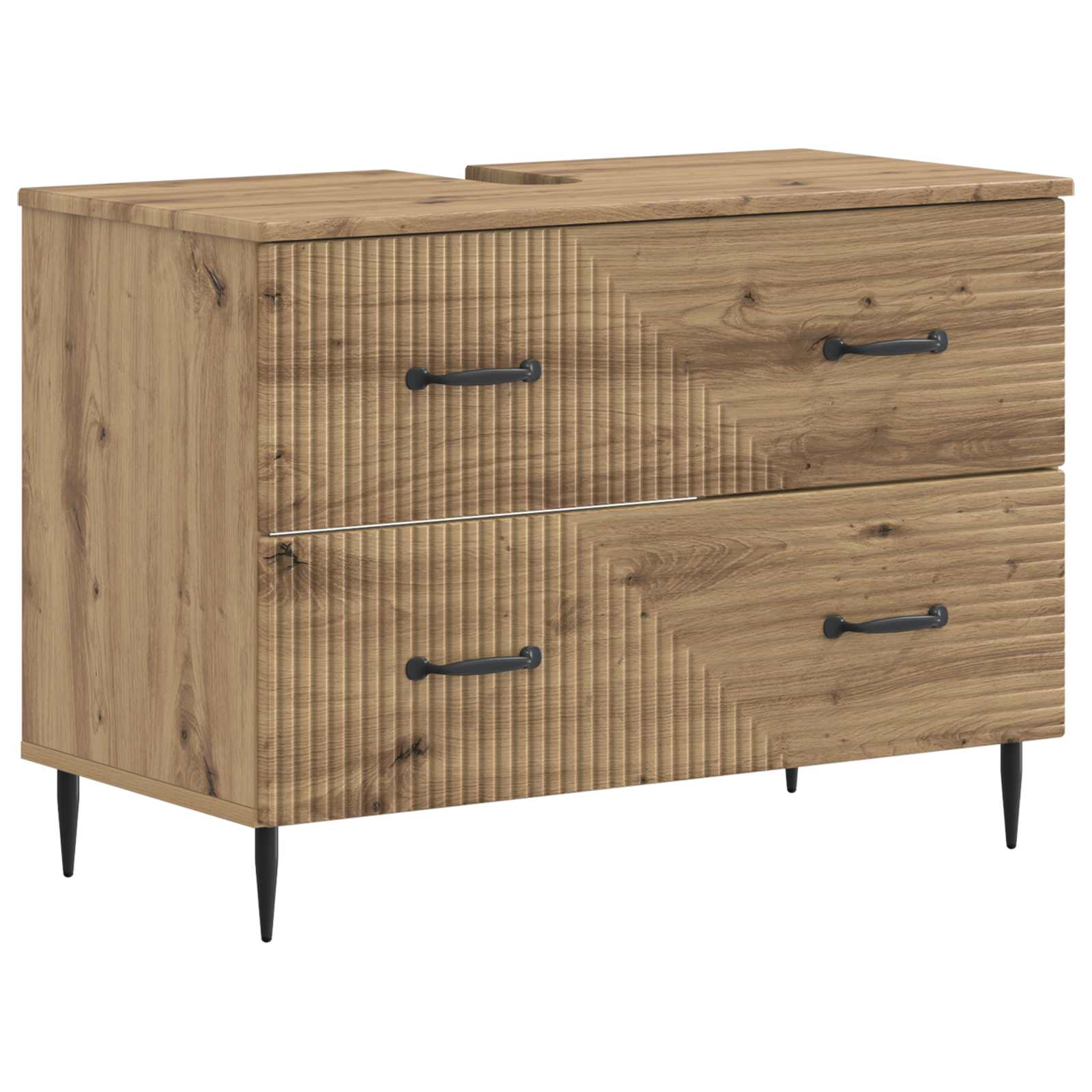 3-delige badkamerkast set HAARLEM Artisanaal eiken Bewerkt hout is nu te koop bij PeponiXL, paradijselijk wonen!