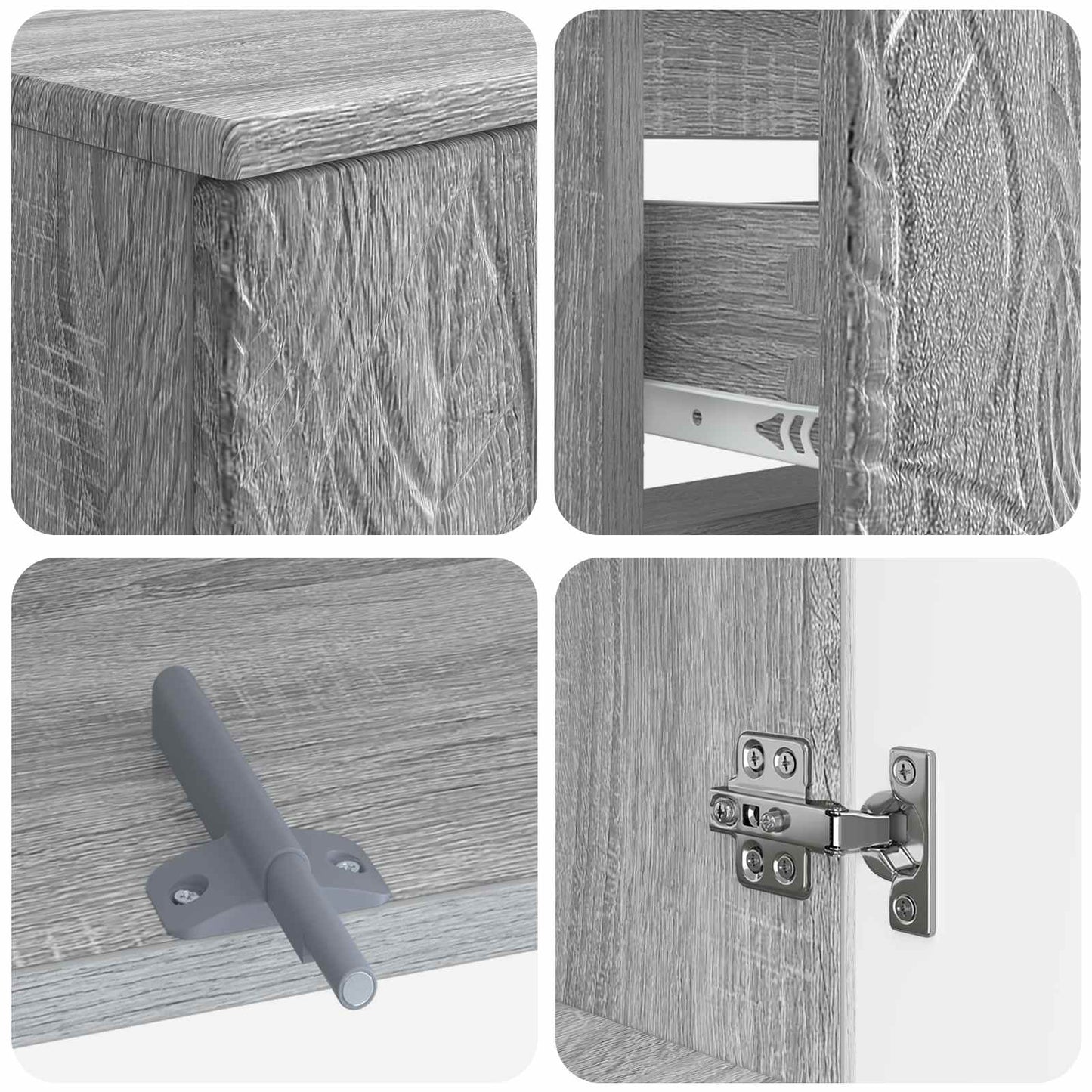 3-delige badkamerkast set DELFT Grijs Sonoma Bewerkt hout is nu te koop bij PeponiXL, paradijselijk wonen!