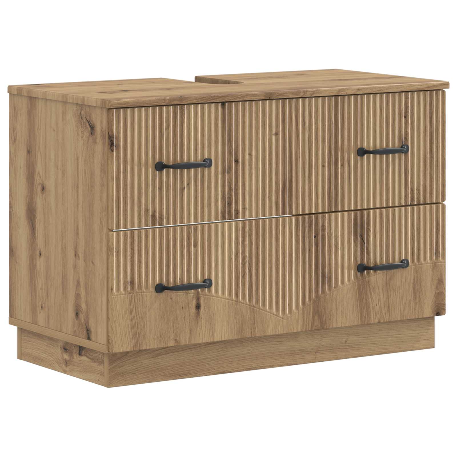 3-delige badkamerkast set HOORN Artisanaal eiken Bewerkt hout is nu te koop bij PeponiXL, paradijselijk wonen!