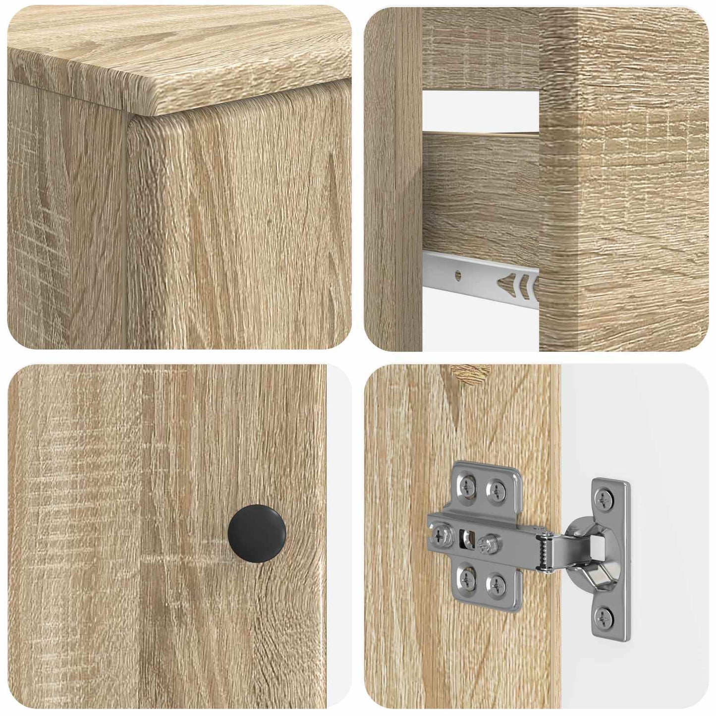 3-delige badkamerkast set BREDA Sonoma Eiken Bewerkt hout is nu te koop bij PeponiXL, paradijselijk wonen!