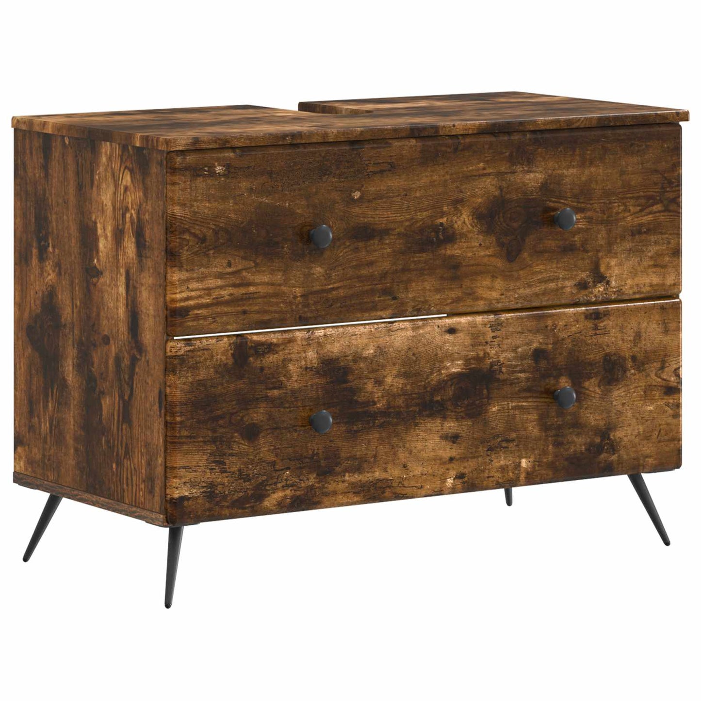 3-delige badkamerkast set BREDA Gerookt eiken Bewerkt hout is nu te koop bij PeponiXL, paradijselijk wonen!