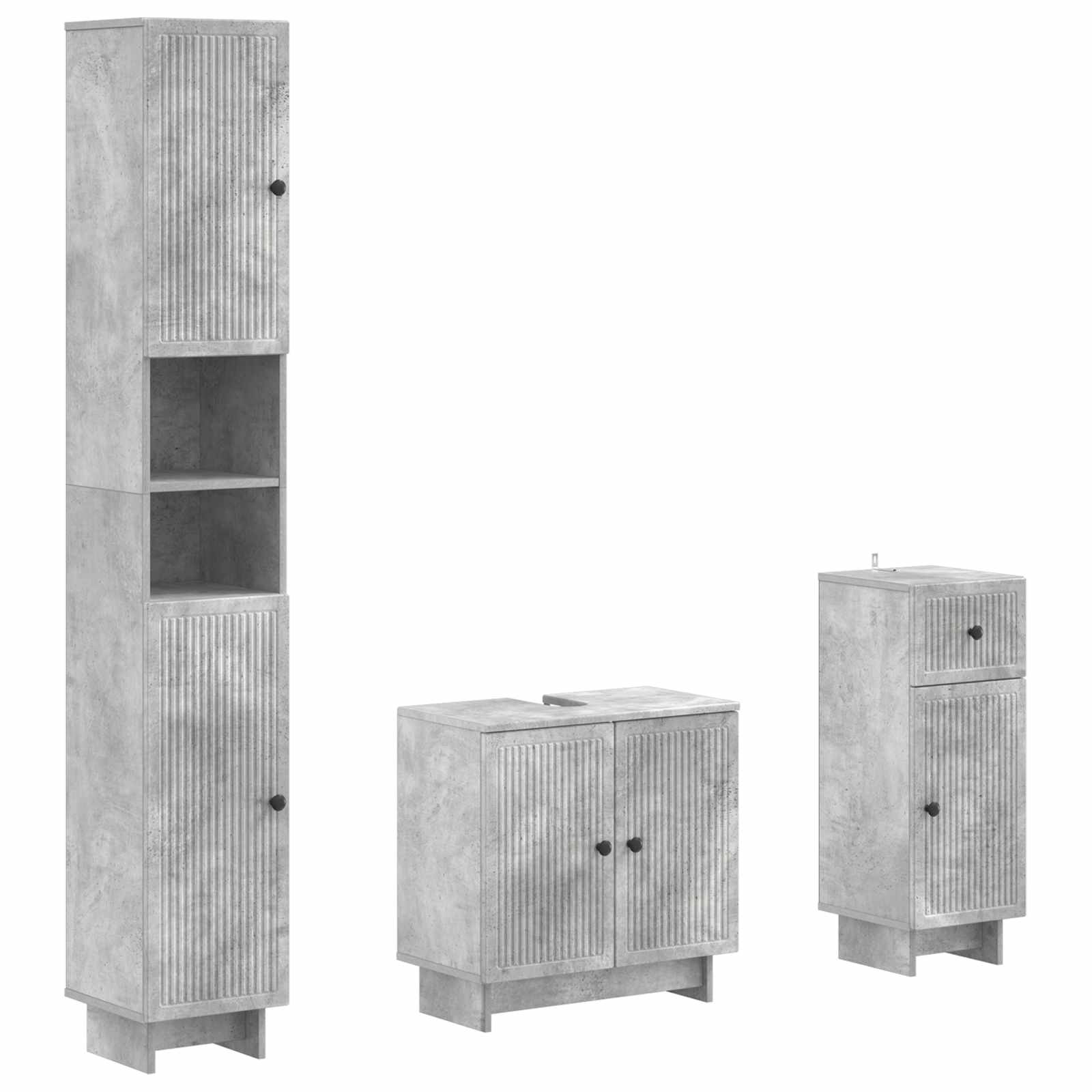 3-delige badkamerkast set EDE Bewerkt hout is nu te koop bij PeponiXL, paradijselijk wonen!