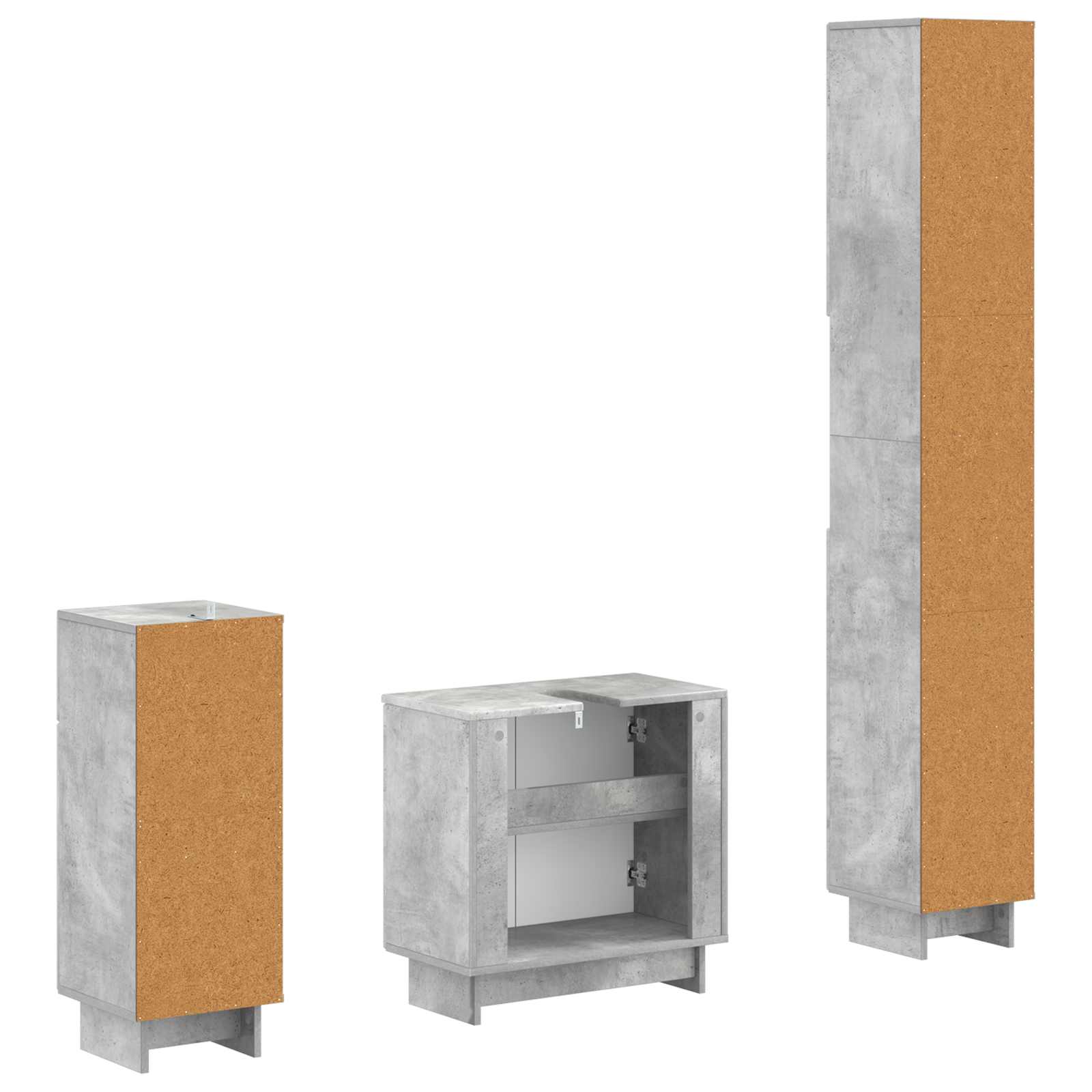 3-delige badkamerkast set EDE Bewerkt hout is nu te koop bij PeponiXL, paradijselijk wonen!