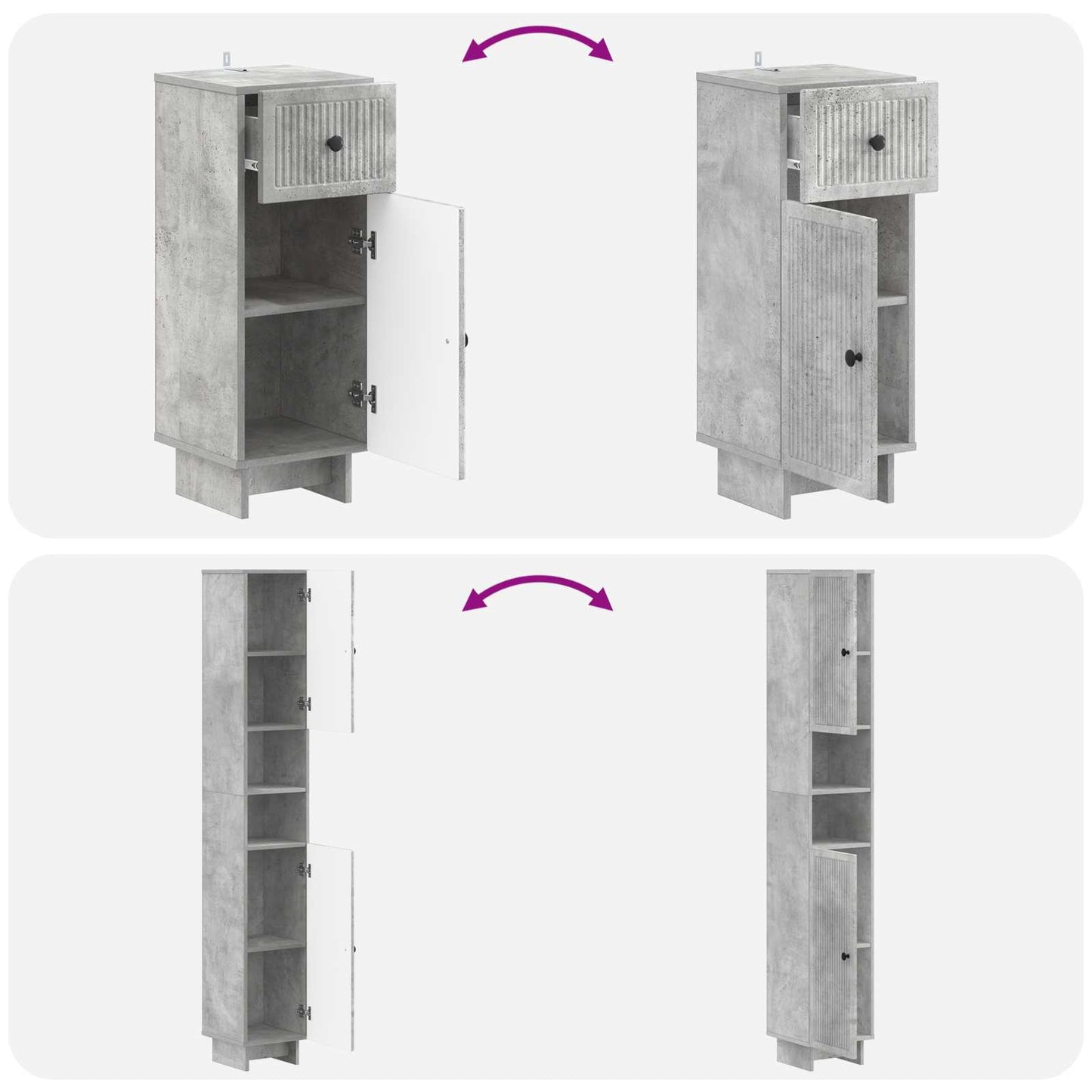 3-delige badkamerkast set EDE Bewerkt hout is nu te koop bij PeponiXL, paradijselijk wonen!