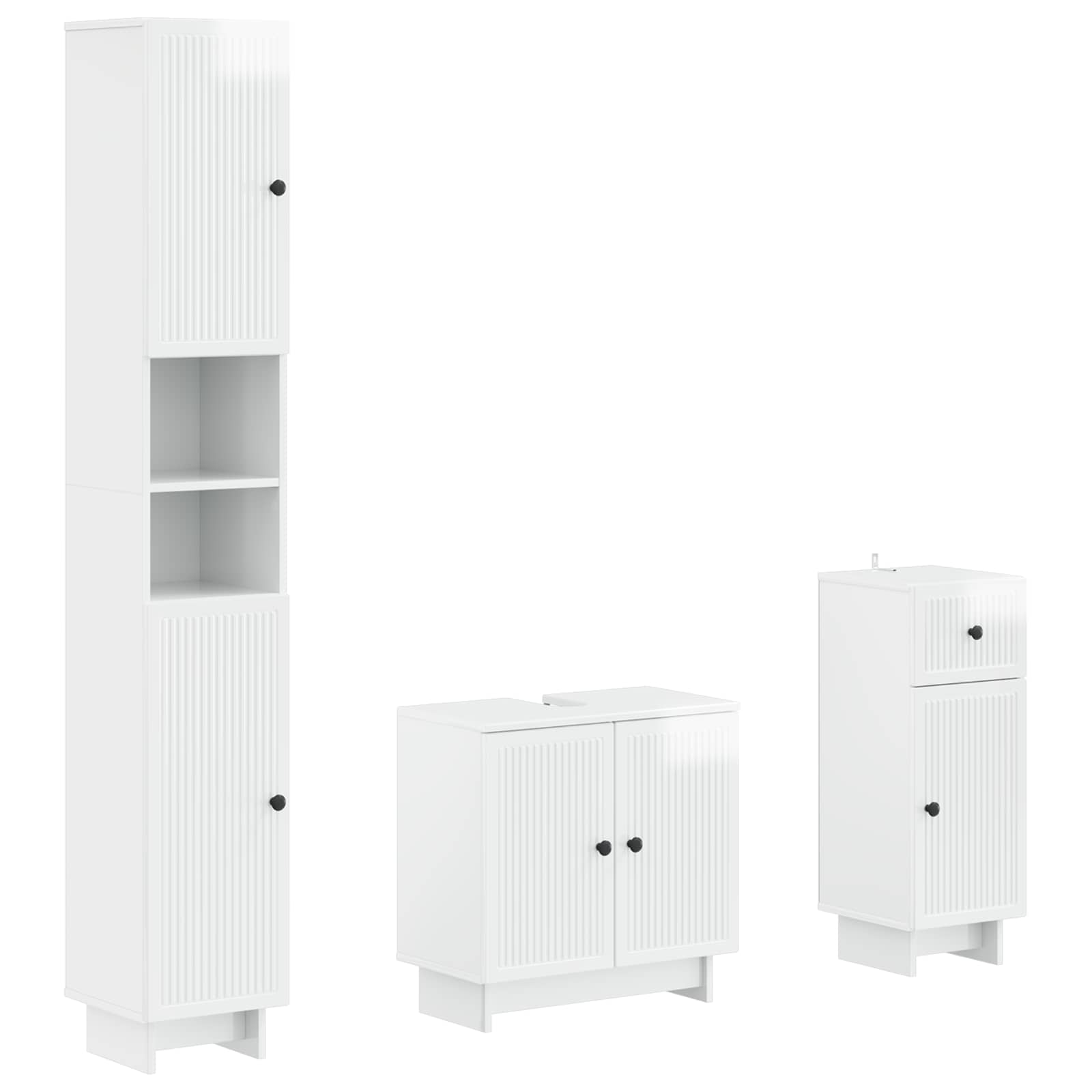 3-delige badkamerkast set EDE Bewerkt hout is nu te koop bij PeponiXL, paradijselijk wonen!