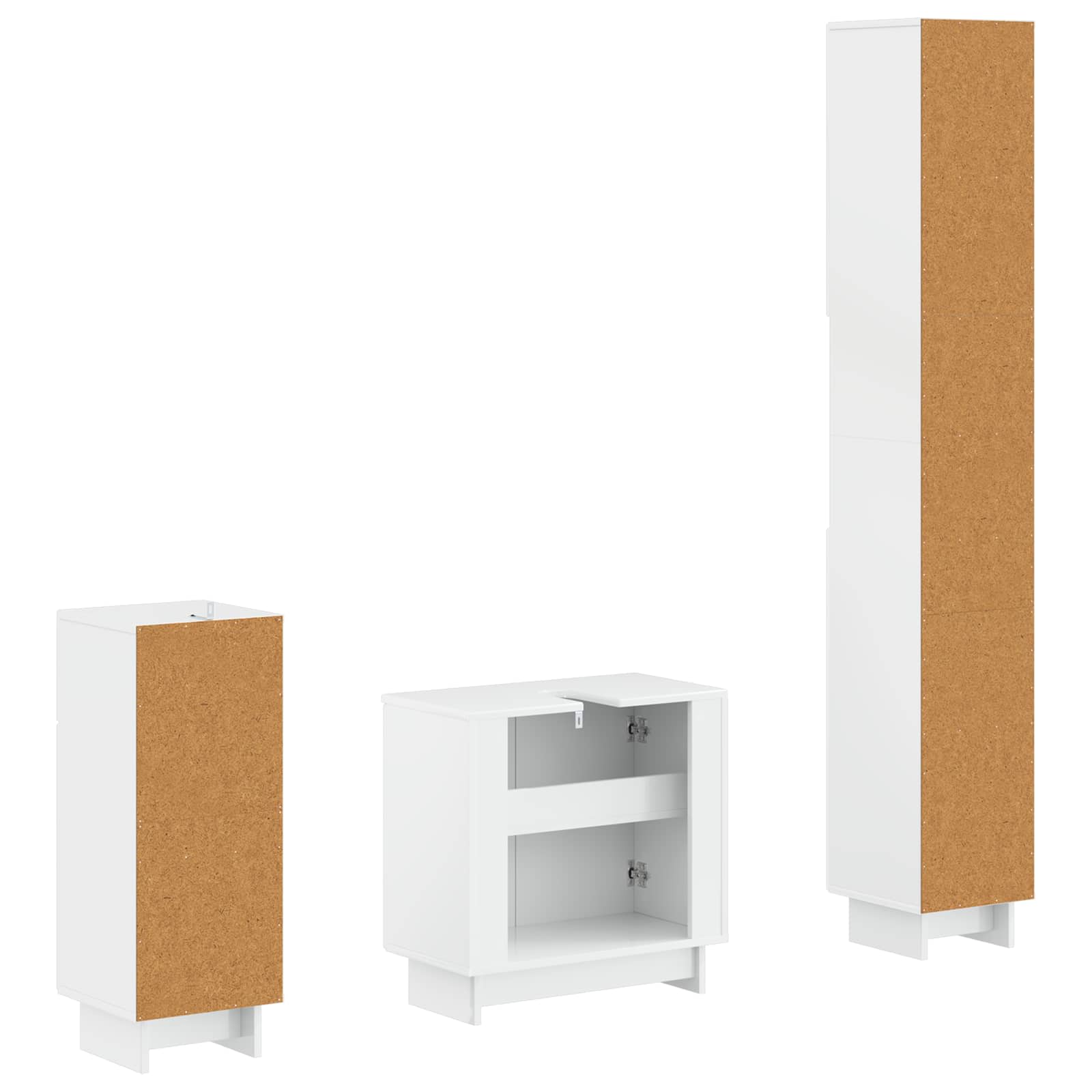 3-delige badkamerkast set EDE Bewerkt hout is nu te koop bij PeponiXL, paradijselijk wonen!