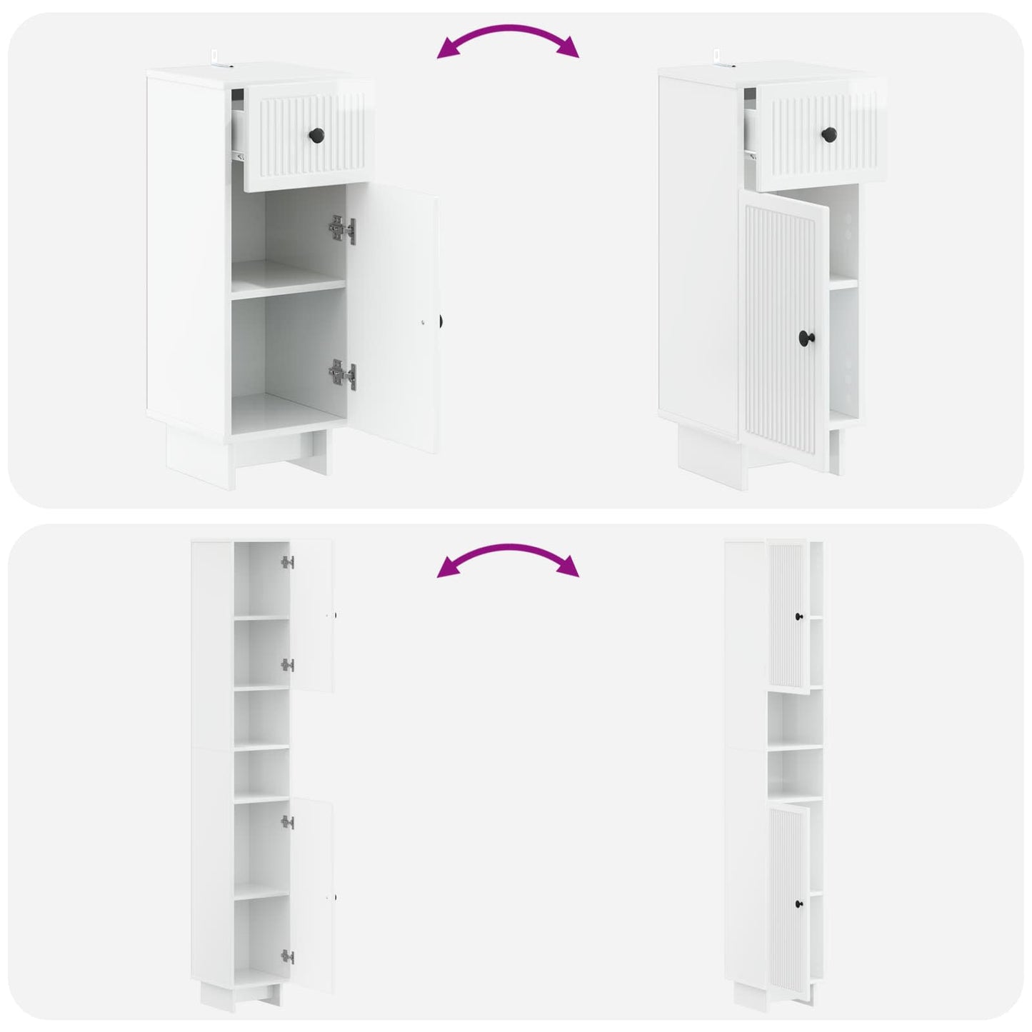 3-delige badkamerkast set EDE Bewerkt hout is nu te koop bij PeponiXL, paradijselijk wonen!