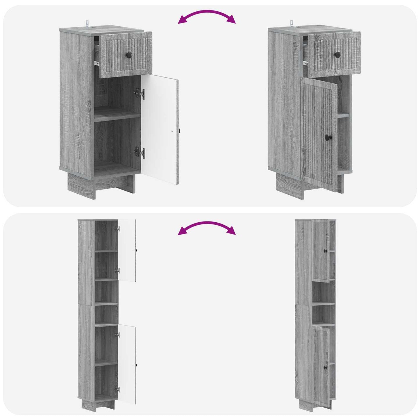 3-delige badkamerkast set EDE Bewerkt hout is nu te koop bij PeponiXL, paradijselijk wonen!