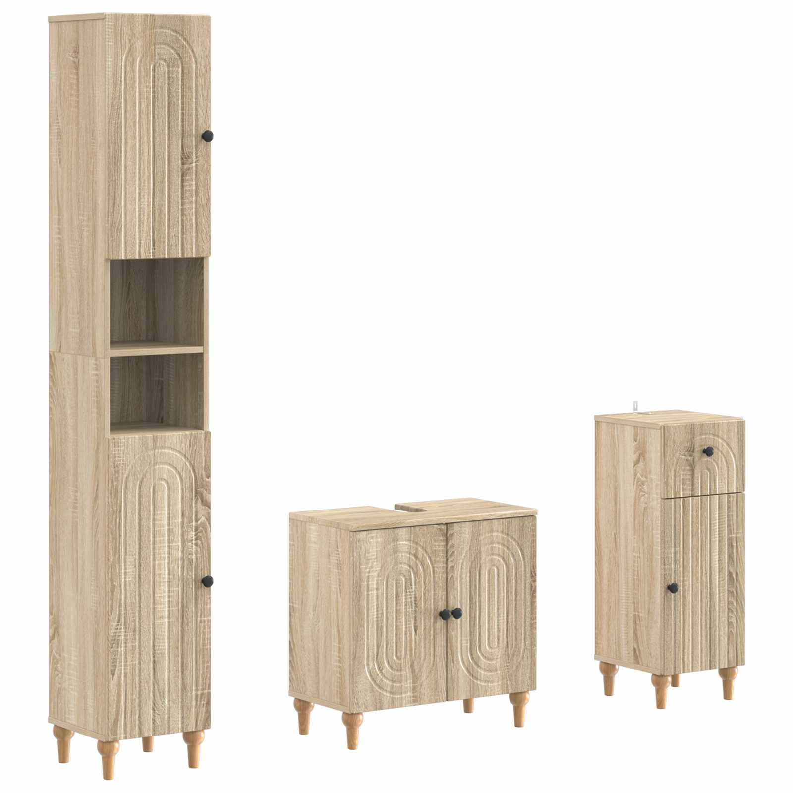 3-delige badkamerkast set ALKMAAR Bewerkt hout is nu te koop bij PeponiXL, paradijselijk wonen!