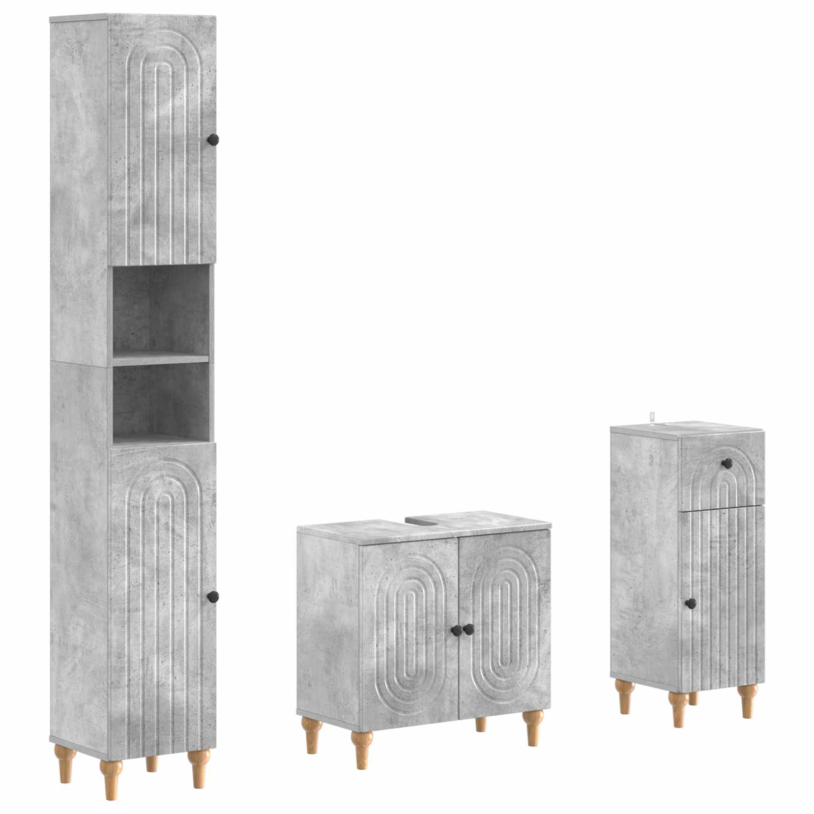 3-delige badkamerkast set ALKMAAR Bewerkt hout is nu te koop bij PeponiXL, paradijselijk wonen!