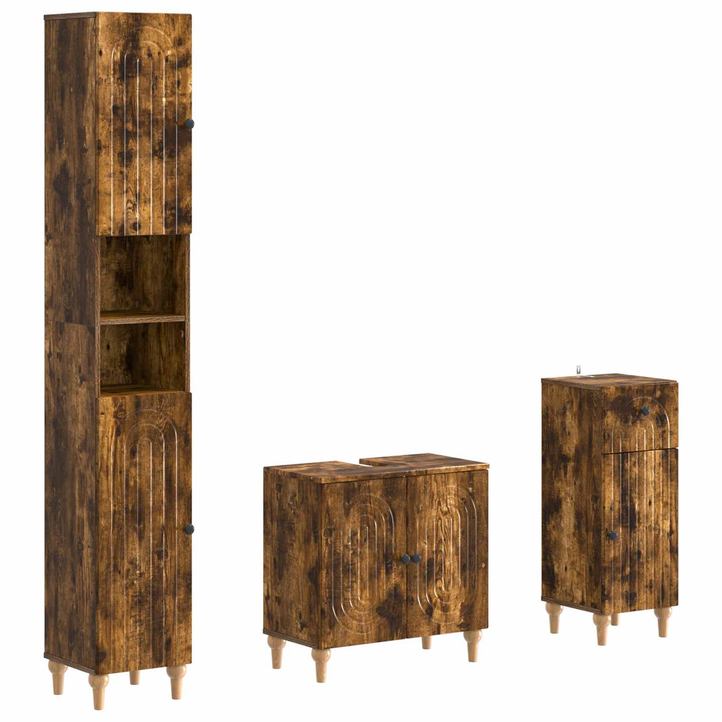 3-delige badkamerkast set ALKMAAR Bewerkt hout is nu te koop bij PeponiXL, paradijselijk wonen!